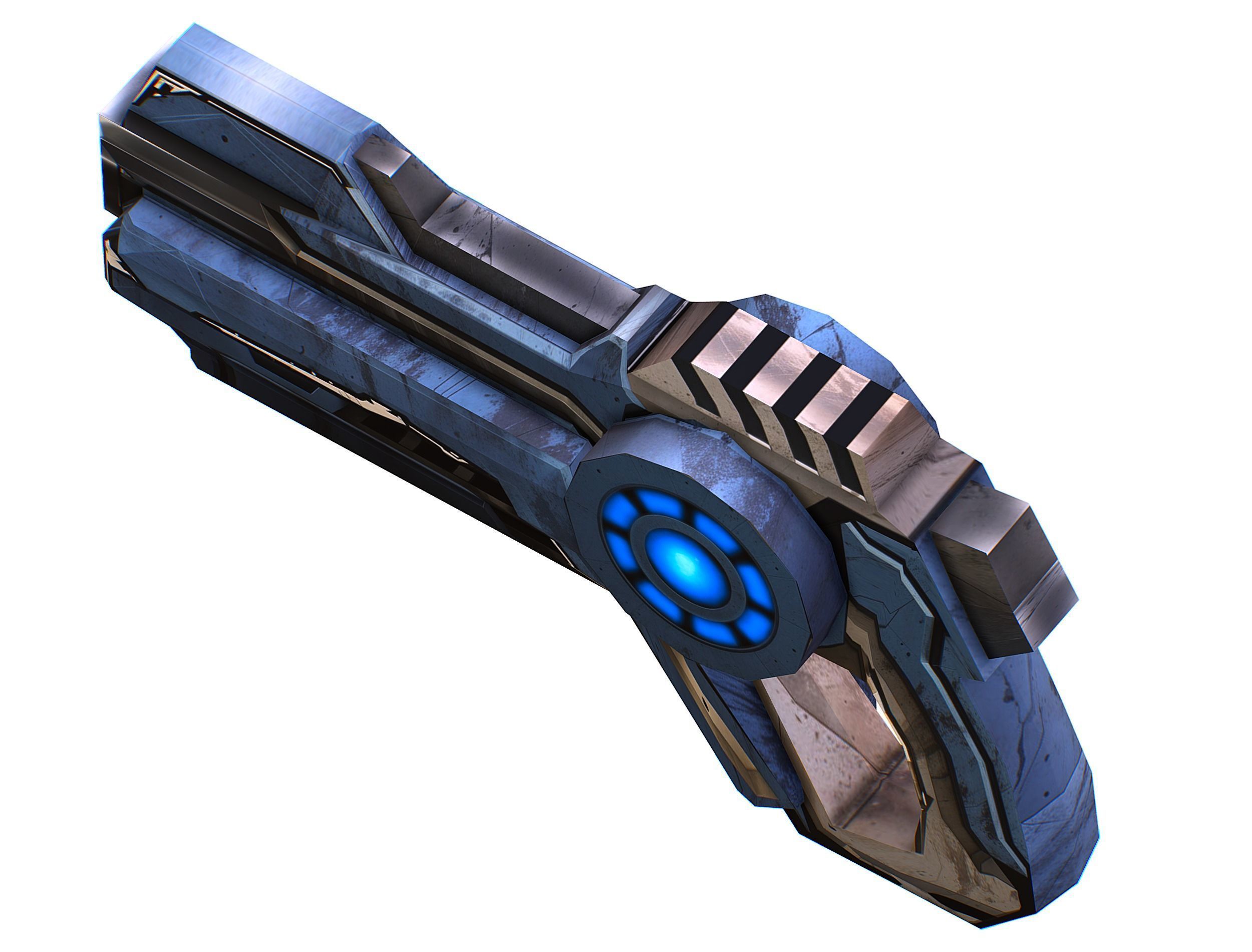 LowPoly Sci-Fi Cartoon Pistol Gun Low-poly 3D model_19