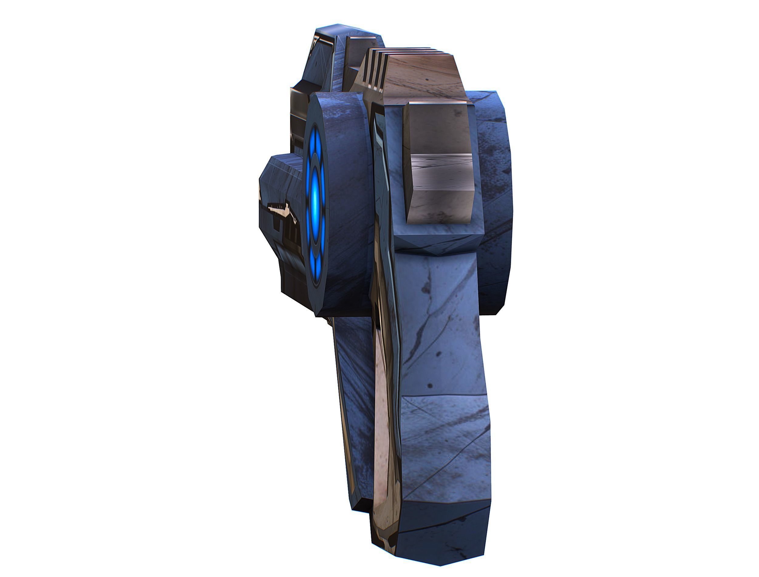 LowPoly Sci-Fi Cartoon Pistol Gun Low-poly 3D model_12