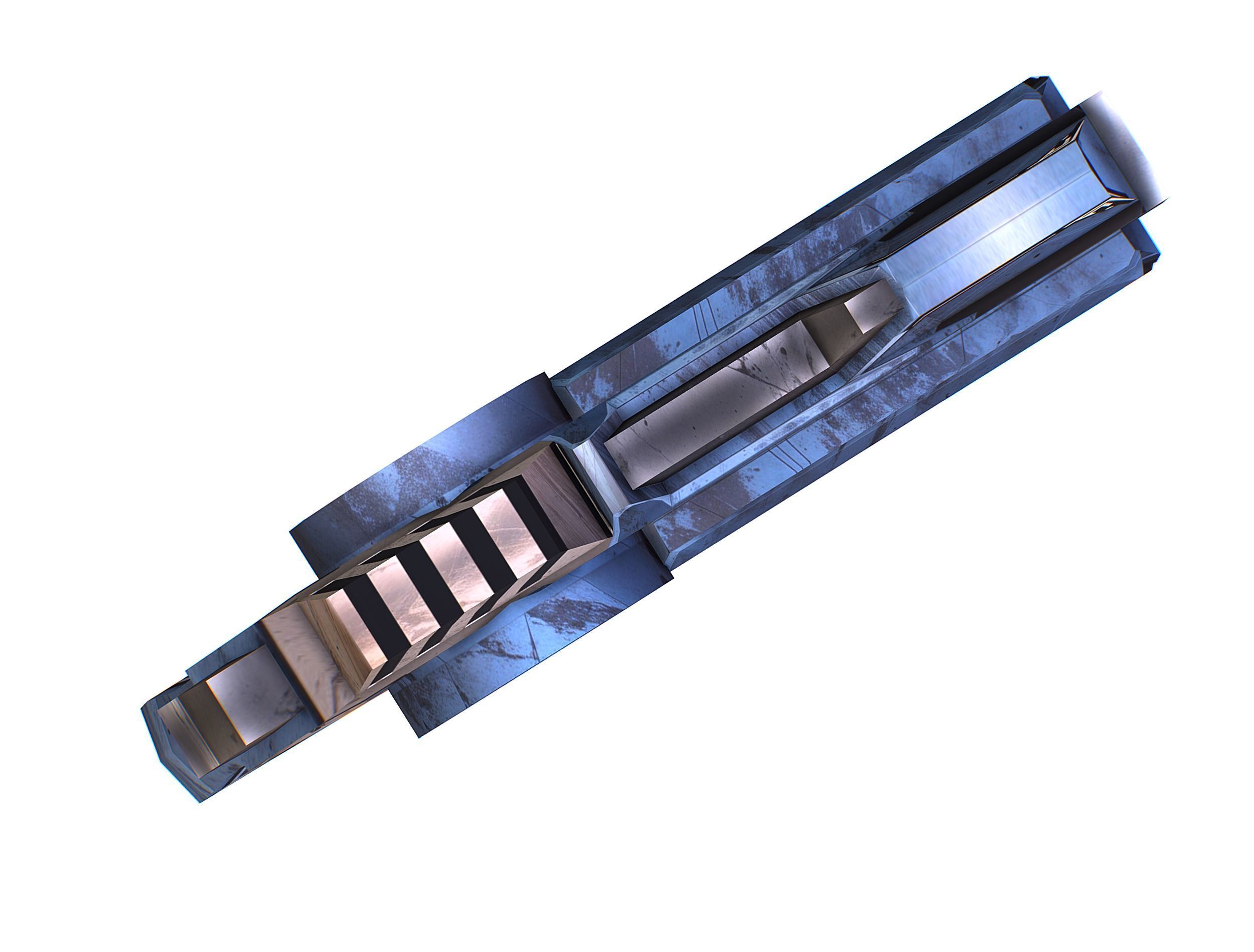 LowPoly Sci-Fi Cartoon Pistol Gun Low-poly 3D model_21