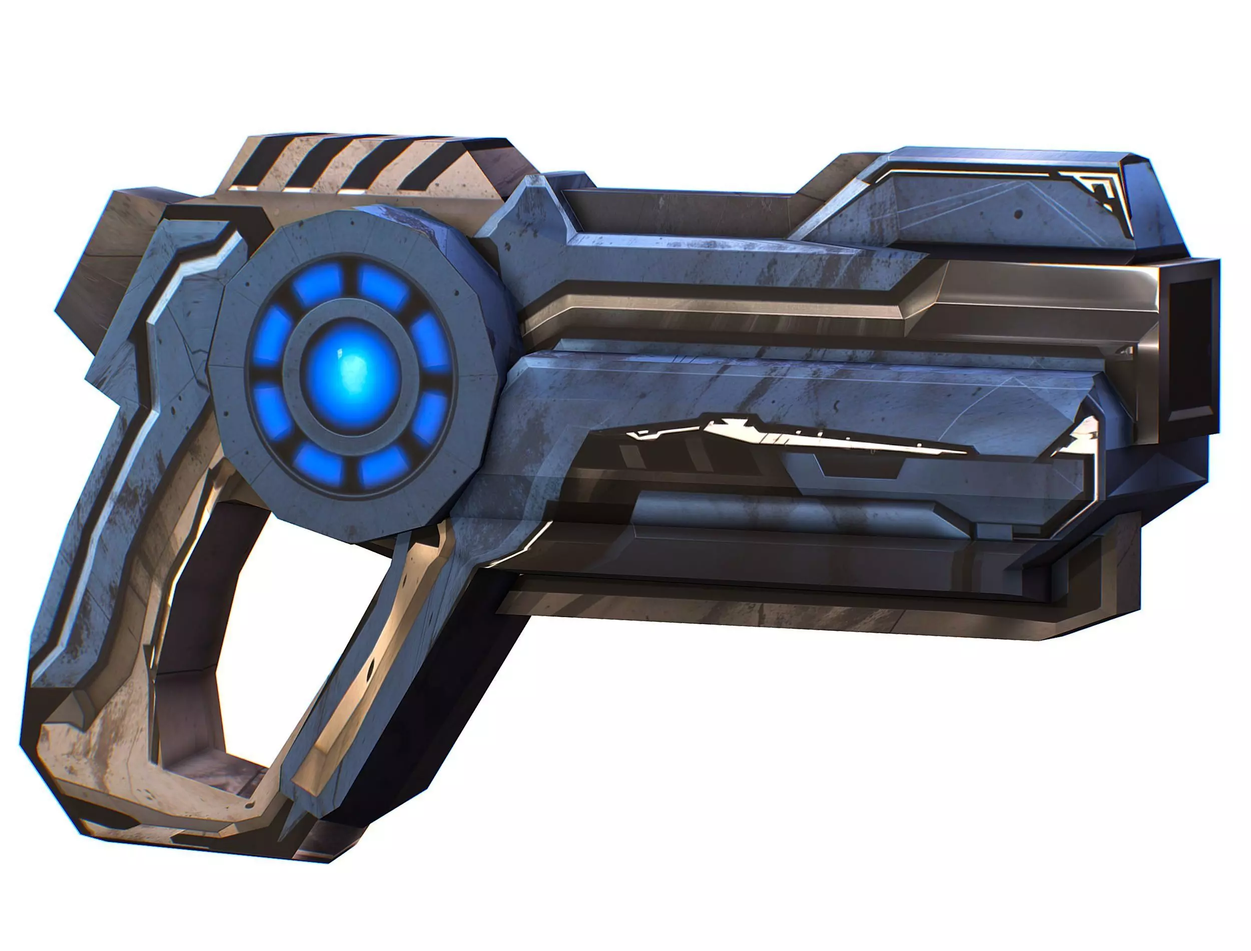 LowPoly Sci-Fi Cartoon Pistol Gun Low-poly 3D model_0