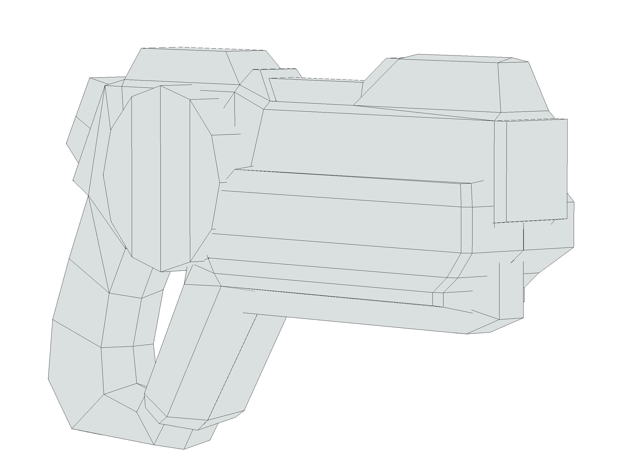 LowPoly Sci-Fi Cartoon Pistol Gun Low-poly 3D model_26