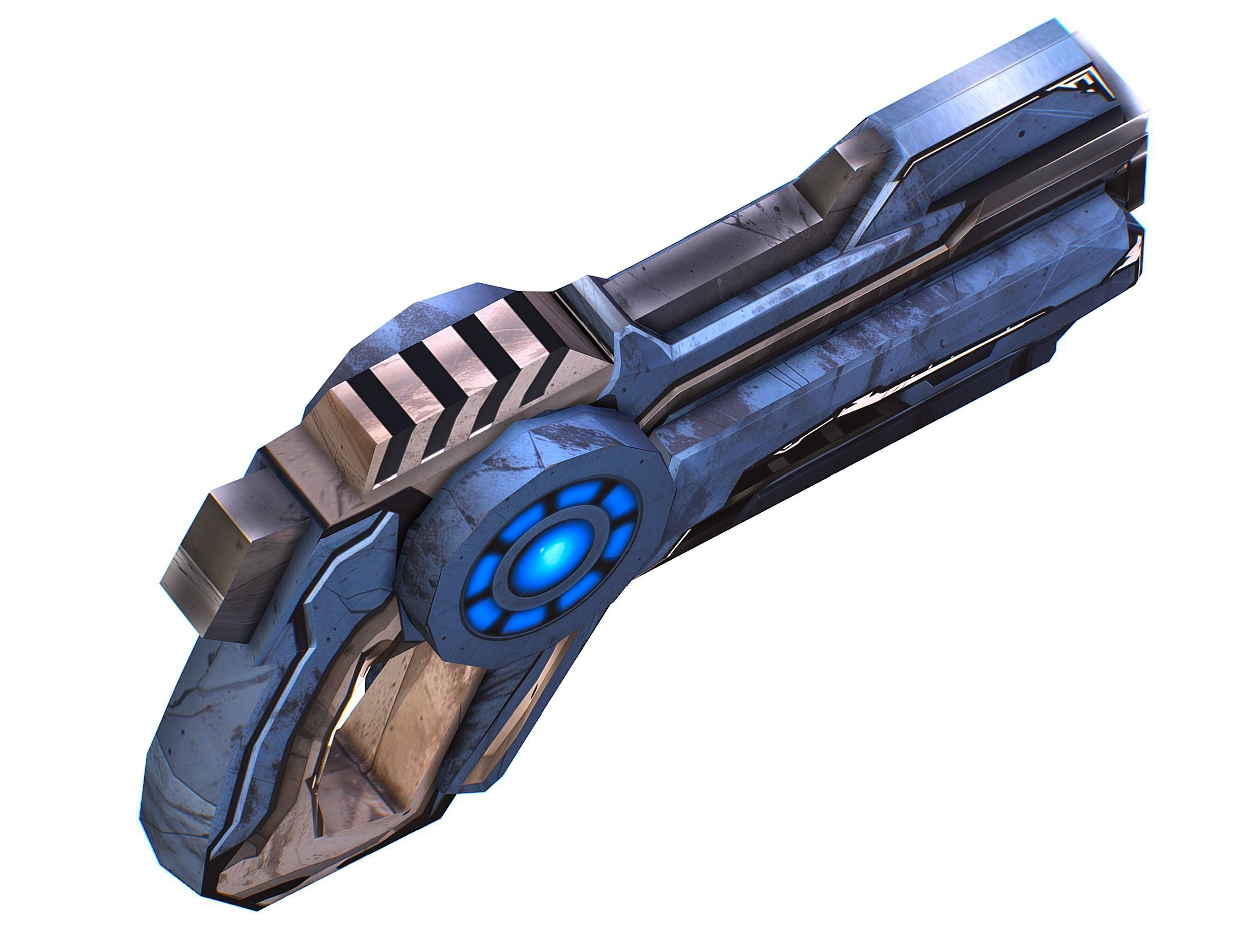 LowPoly Sci-Fi Cartoon Pistol Gun Low-poly 3D model_20