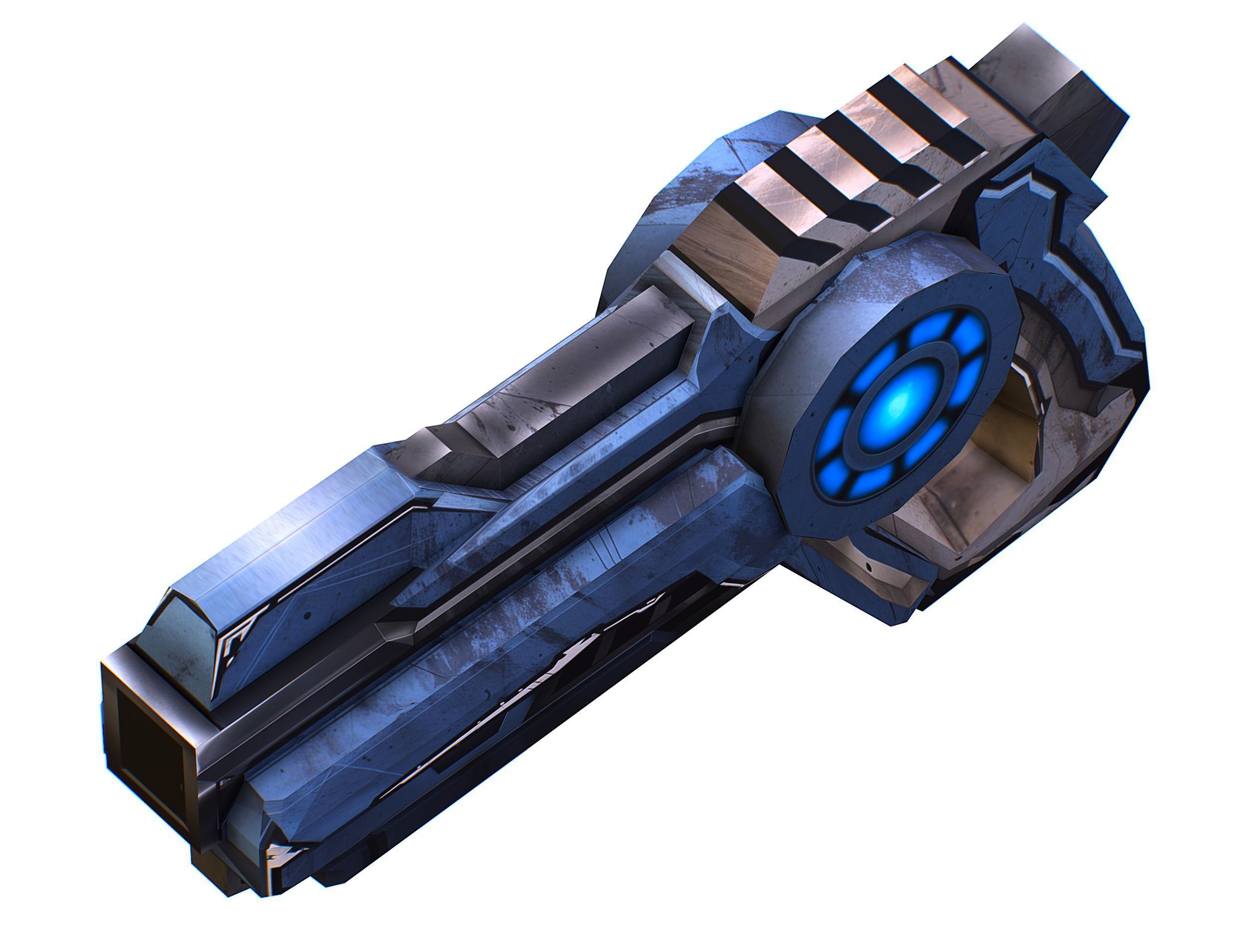 LowPoly Sci-Fi Cartoon Pistol Gun Low-poly 3D model_18