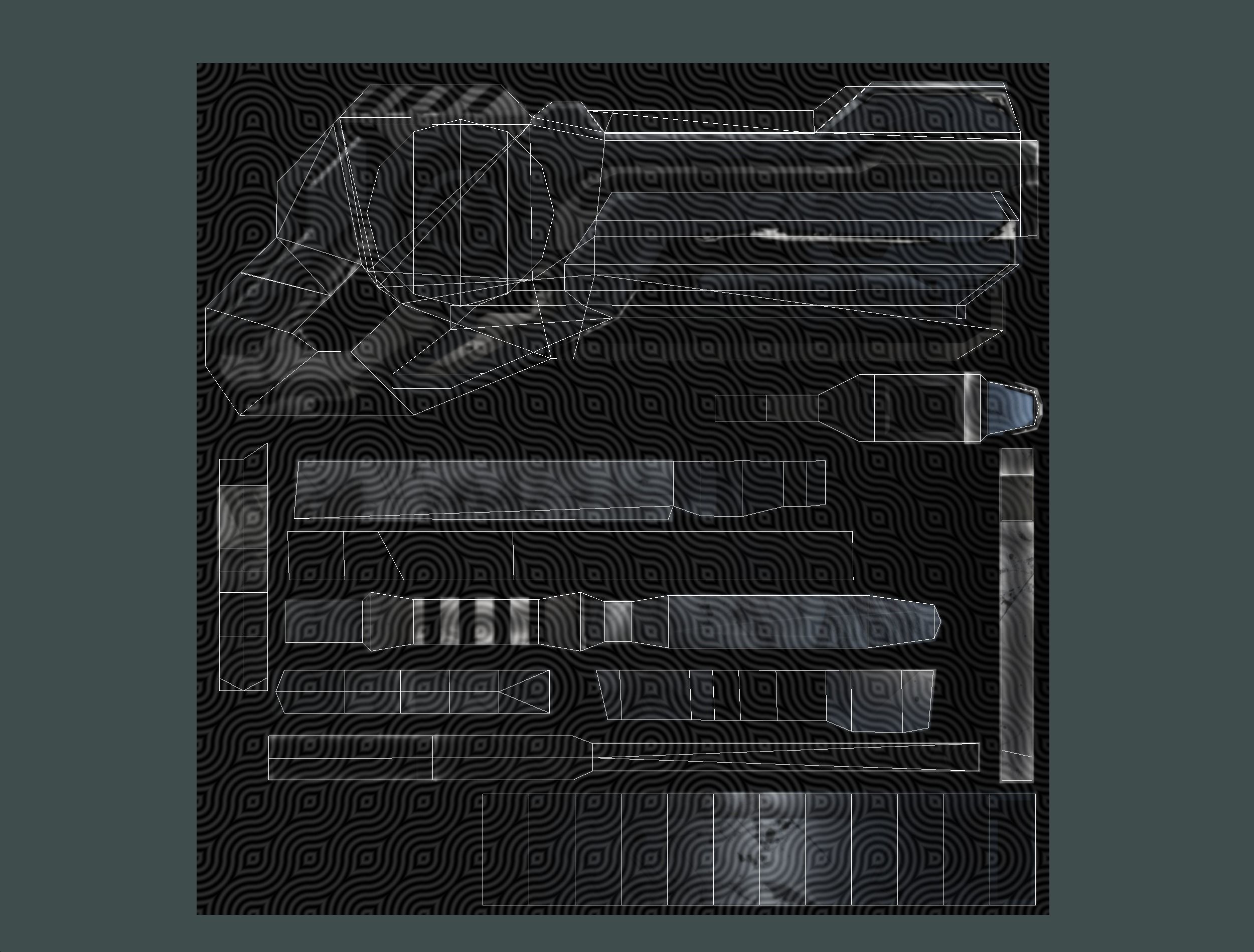 LowPoly Sci-Fi Cartoon Pistol Gun Low-poly 3D model_27