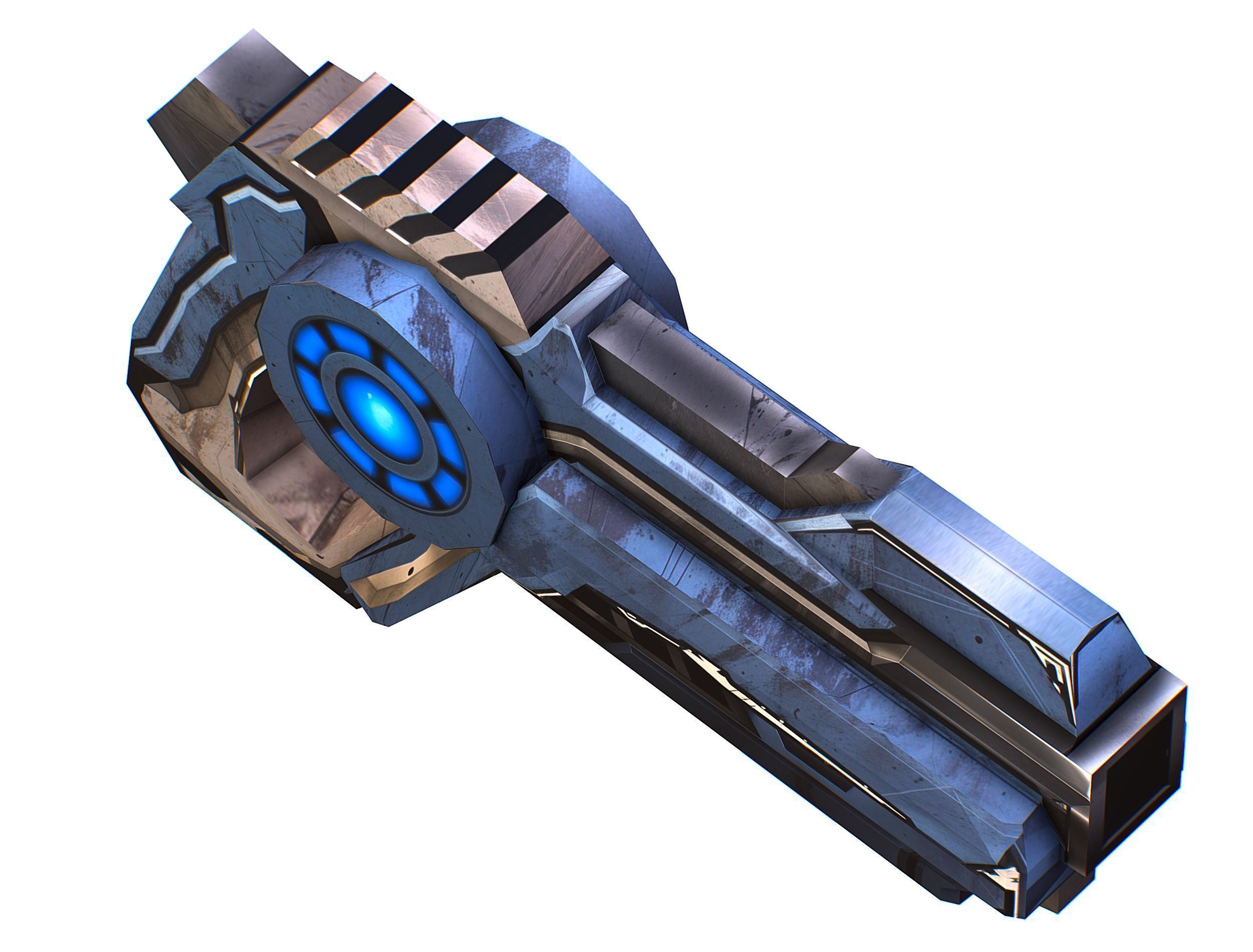 LowPoly Sci-Fi Cartoon Pistol Gun Low-poly 3D model_17