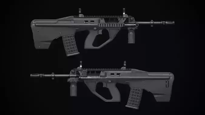 F90 Bullpup Rifle AUG Low-poly 3D model