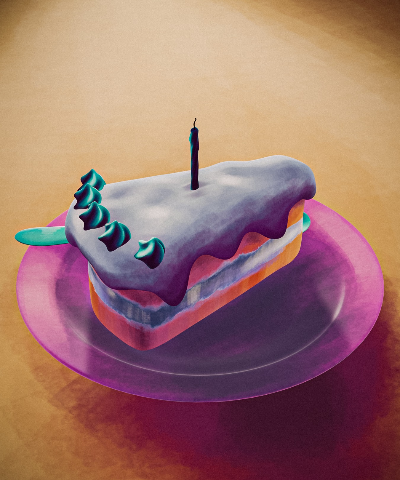 Painted Cake 3D model_3