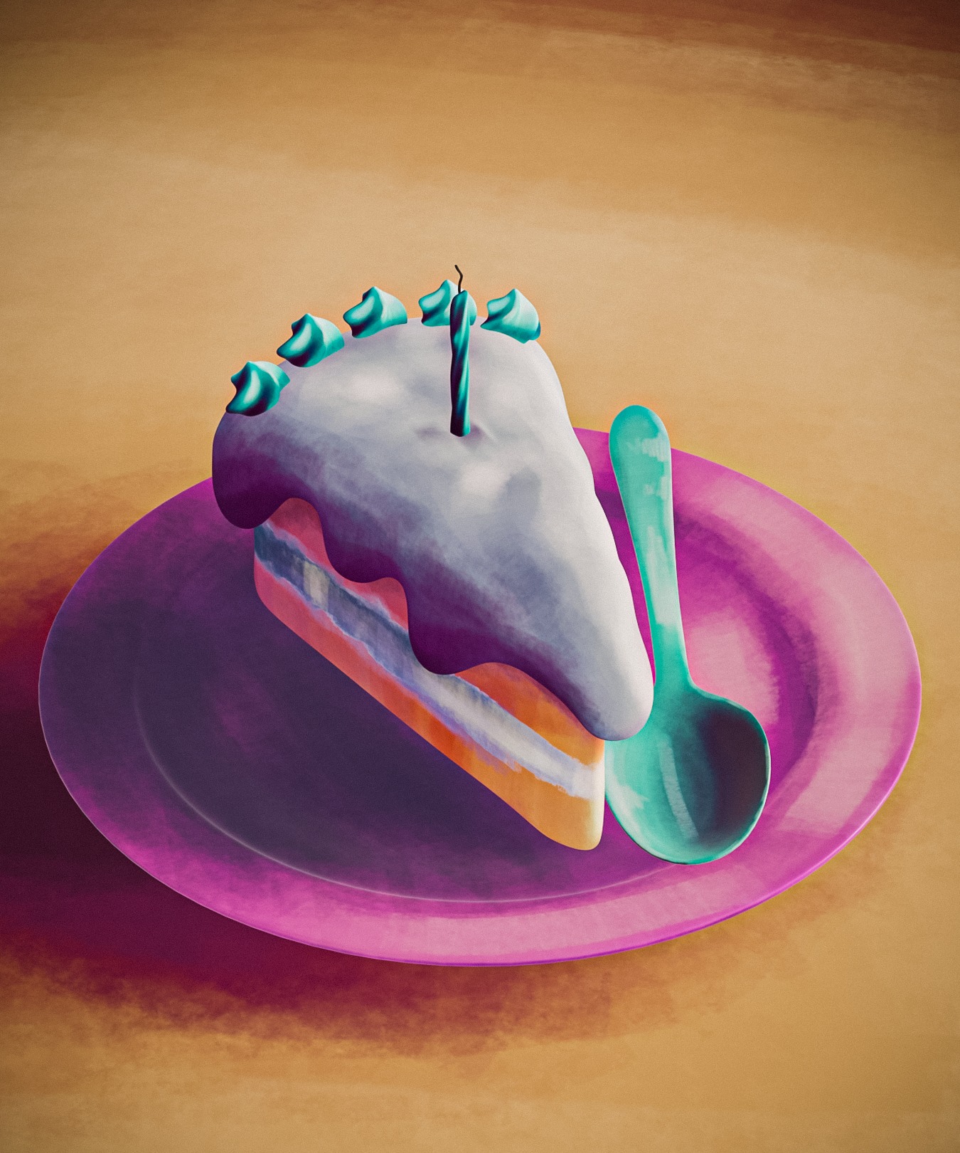 Painted Cake 3D model_4