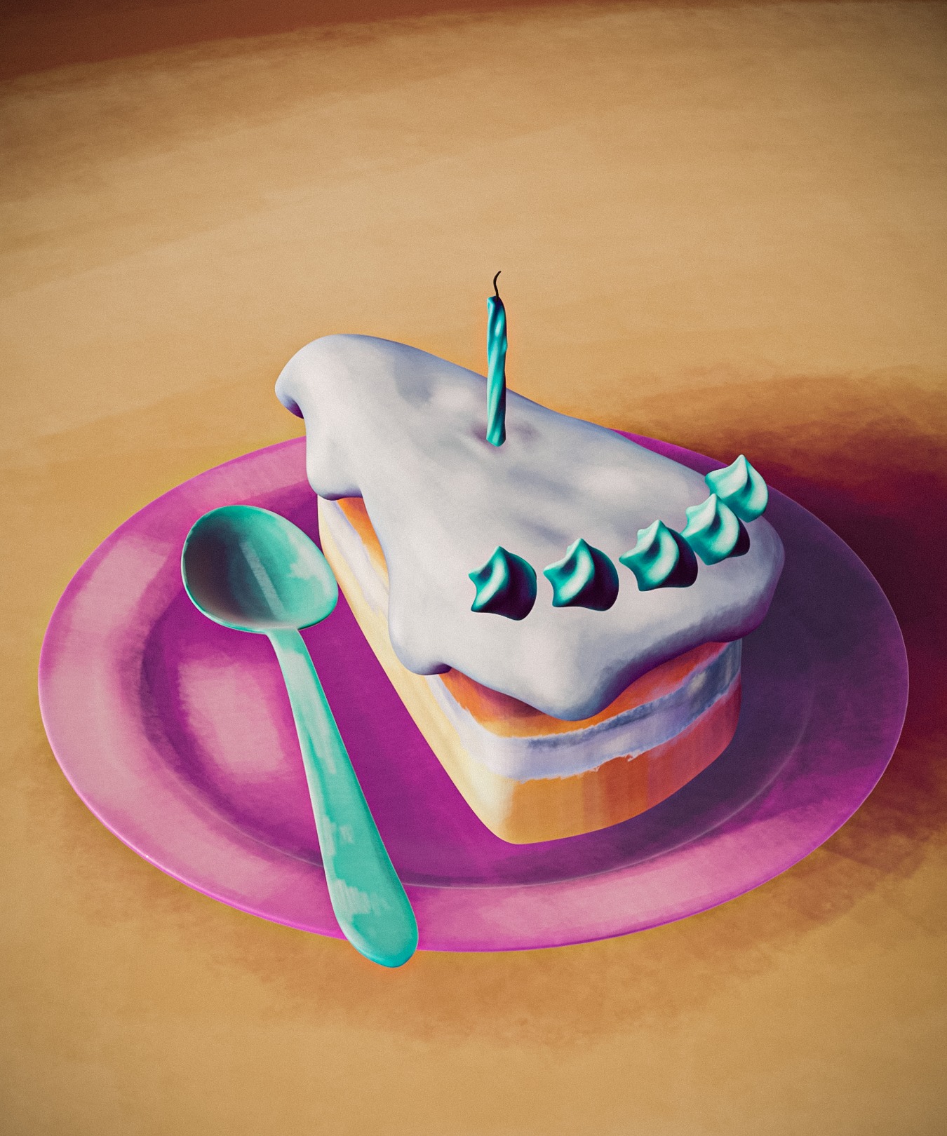 Painted Cake 3D model_2