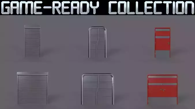 PBR Industrial Doors 3D Model Collection