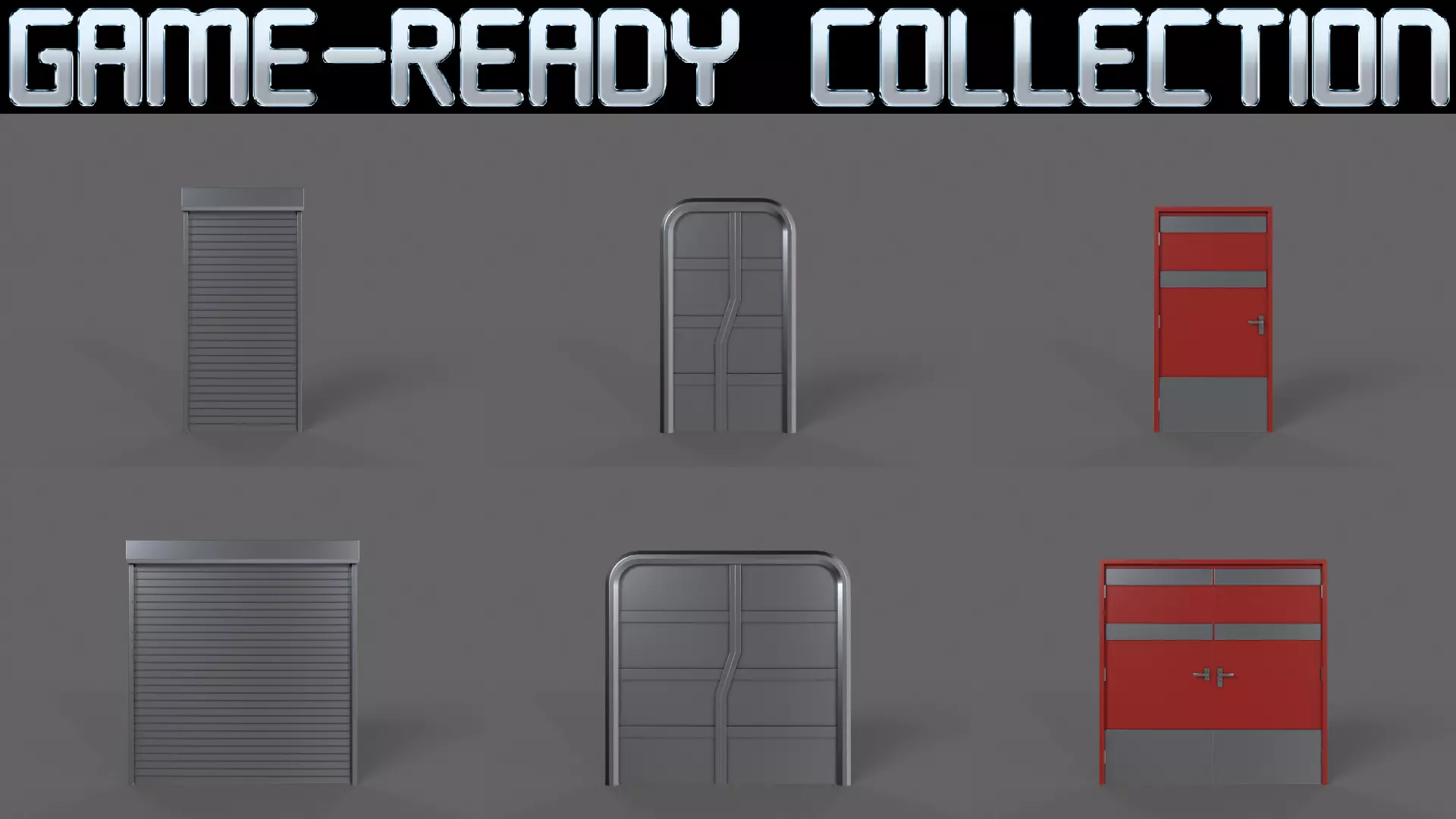 PBR Industrial Doors 3D Model Collection_0