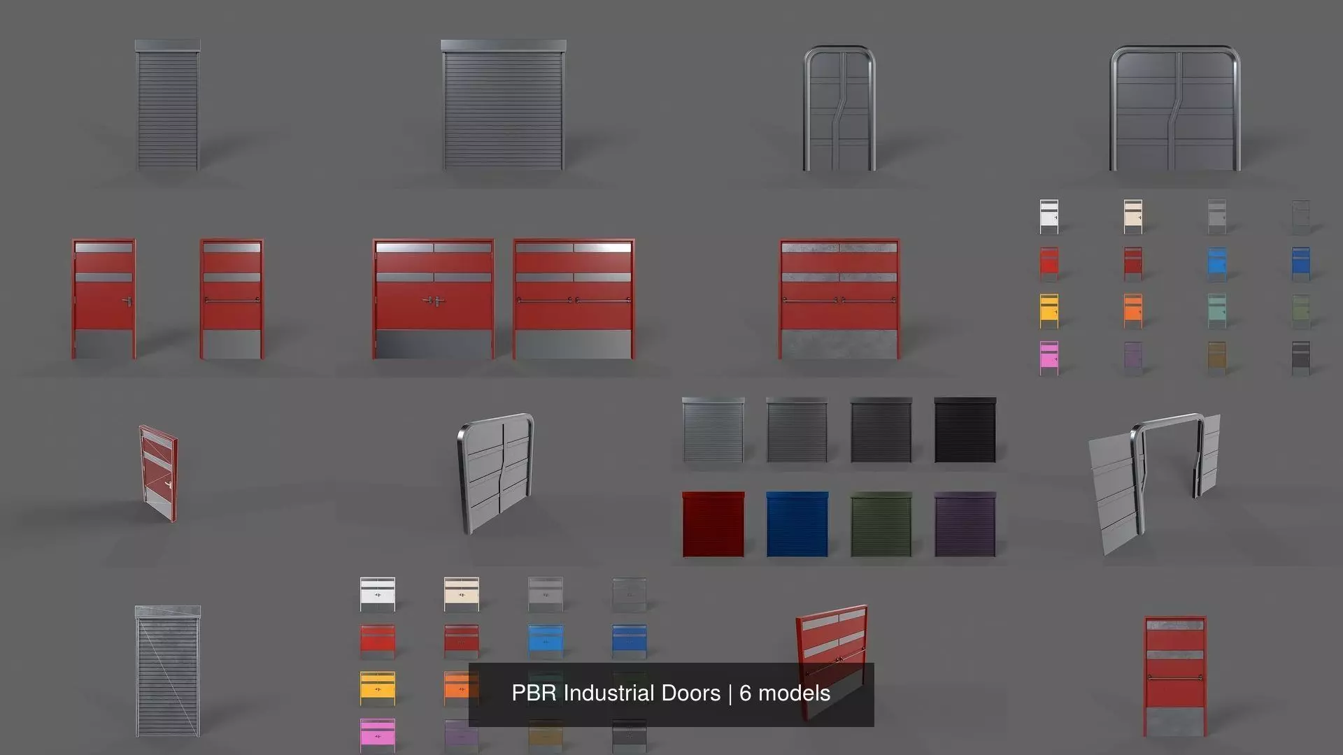 PBR Industrial Doors 3D Model Collection_7