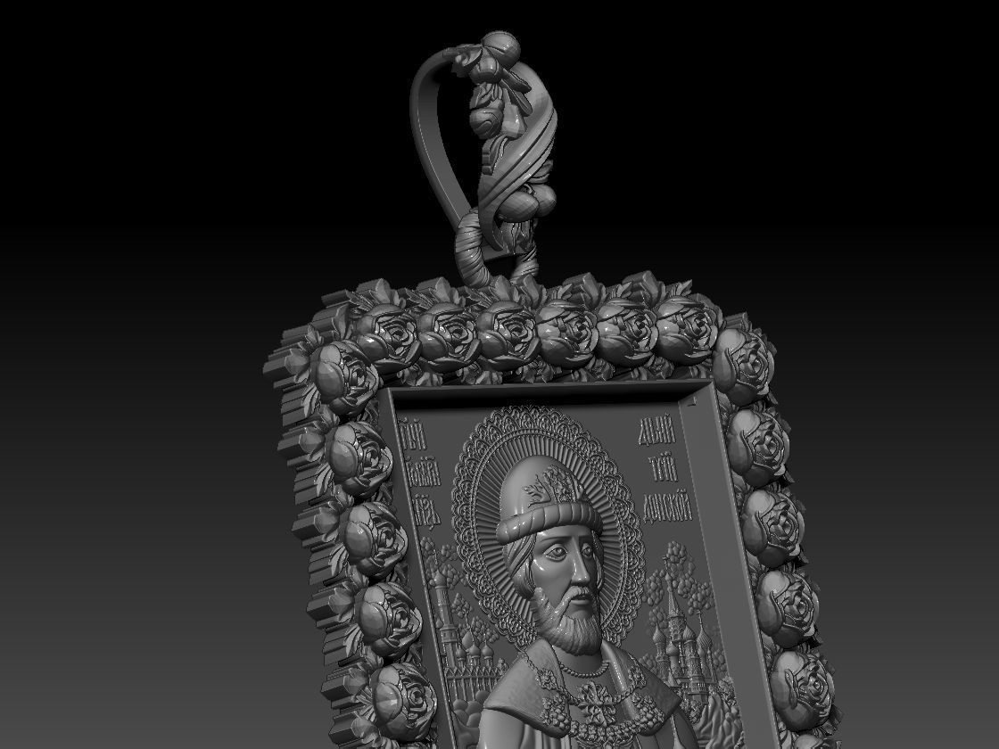 RELIGION ICON Holy Prince Dmitry Donskoy pandant 3D print model 3D print model_7