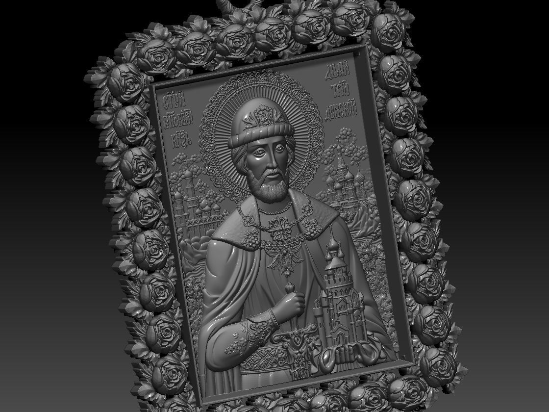 RELIGION ICON Holy Prince Dmitry Donskoy pandant 3D print model 3D print model_6