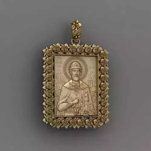 RELIGION ICON Holy Prince Dmitry Donskoy pandant 3D print model