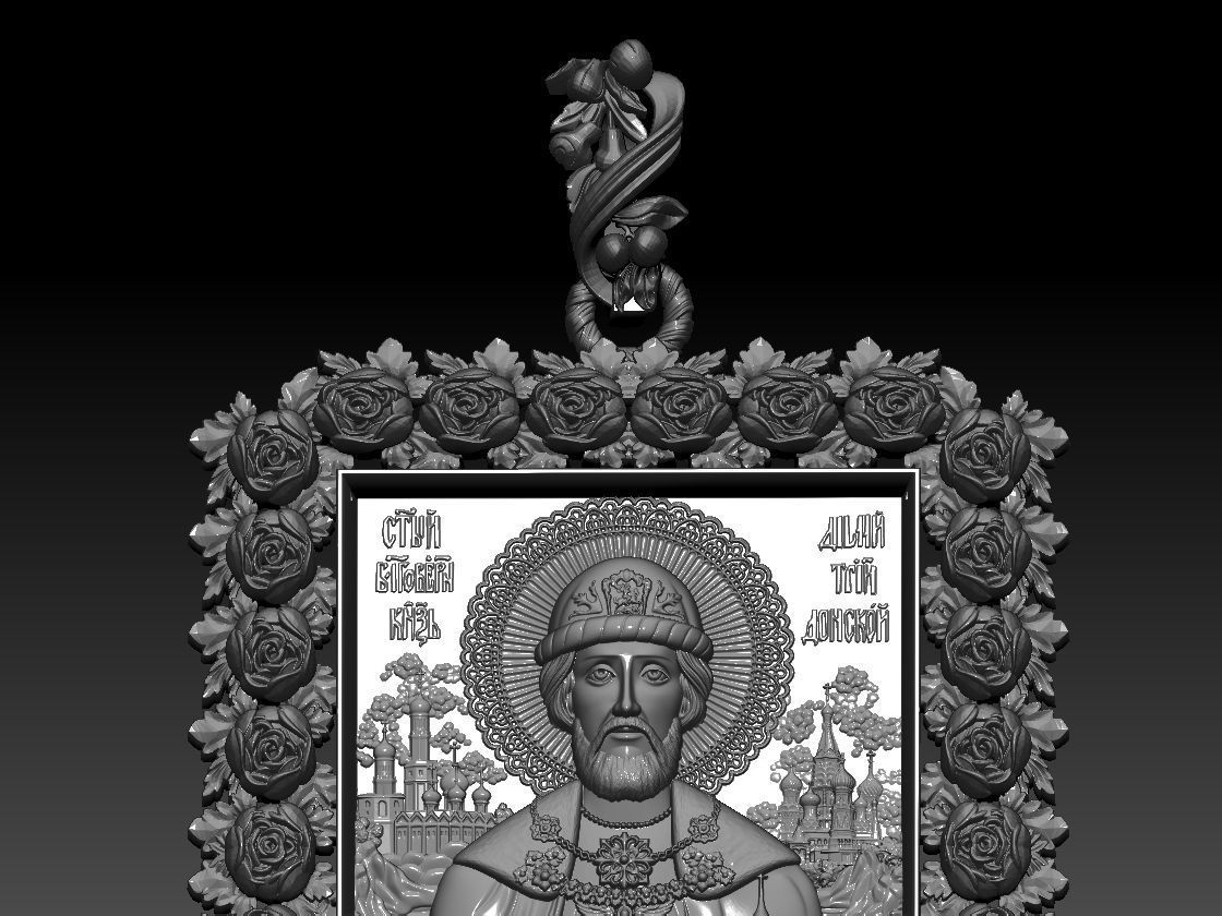 RELIGION ICON Holy Prince Dmitry Donskoy pandant 3D print model 3D print model_3