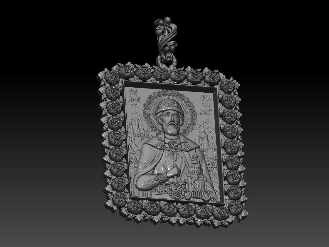 RELIGION ICON Holy Prince Dmitry Donskoy pandant 3D print model 3D print model_8