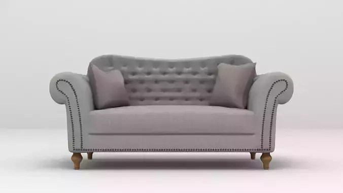 Vanna Wide Brussel Linen Tufted Sofa