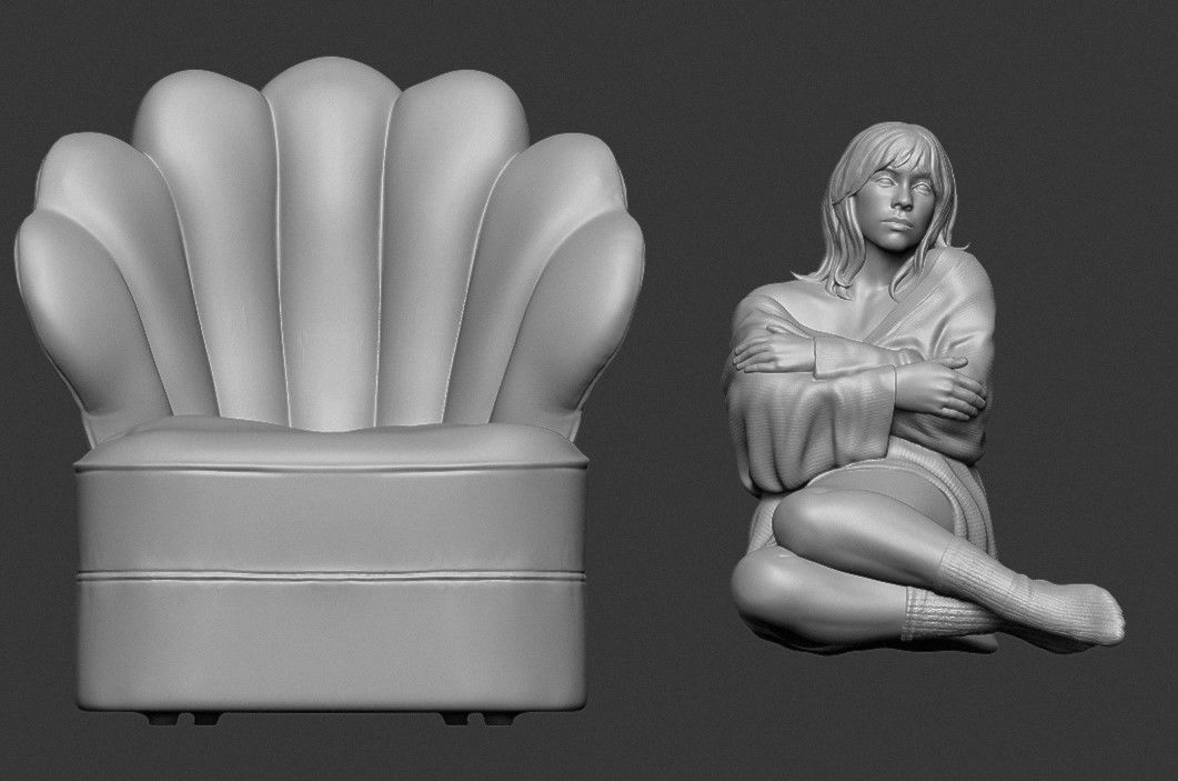 Billie Eilish Happier Than Ever Cover Singer Statue 3D print model_12