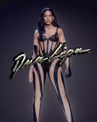 Dua Lipa Mugler Version Singer Songwriter Actress Figure Statue 3D print model