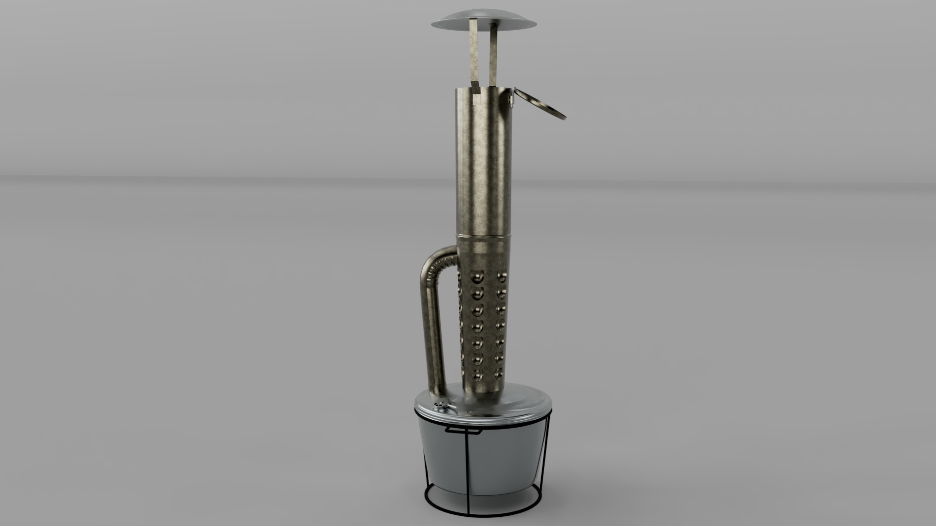 Smudge Pot Orchard Heater Low-poly 3D model_1