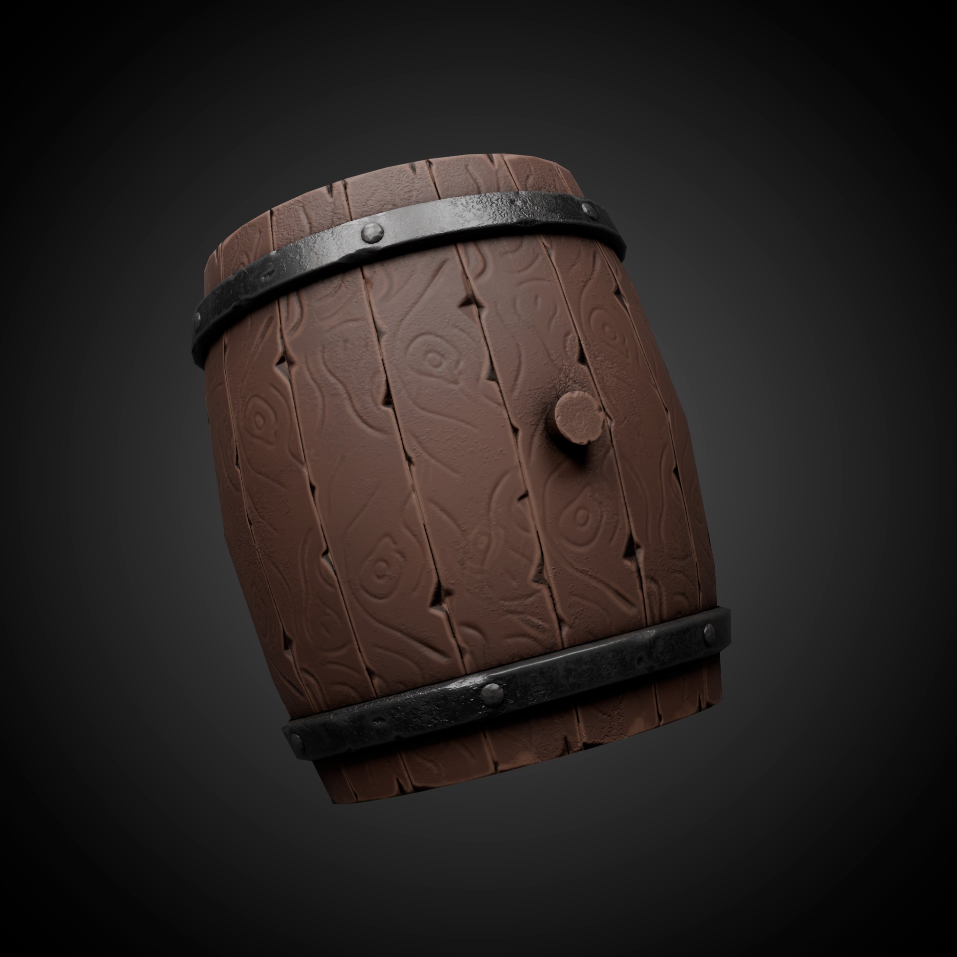Barrel - Game Ready - Low Poly Low-poly 3D model_1