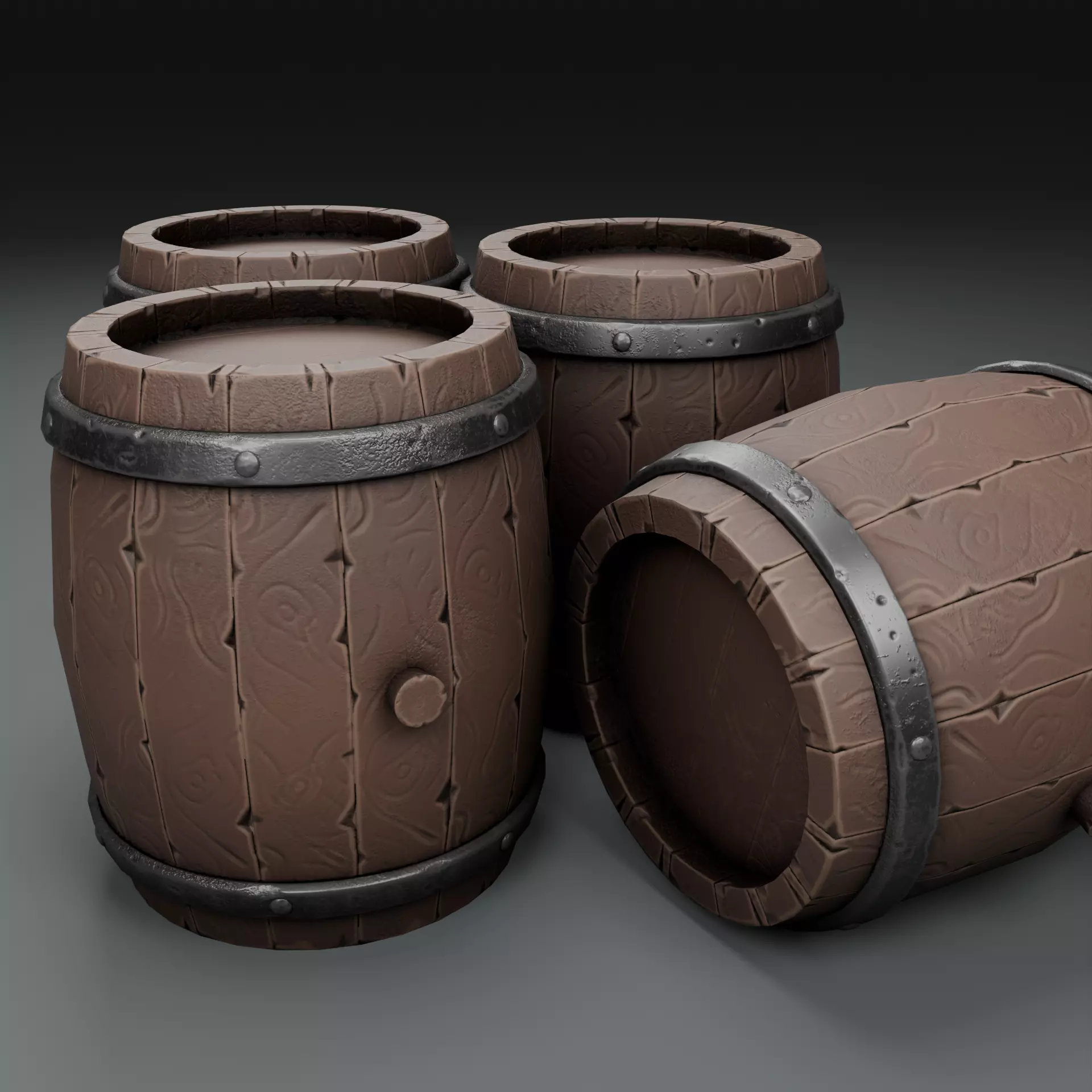 Barrel - Game Ready - Low Poly Low-poly 3D model_0