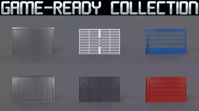 PBR Industrial Gates 3D Model Collection