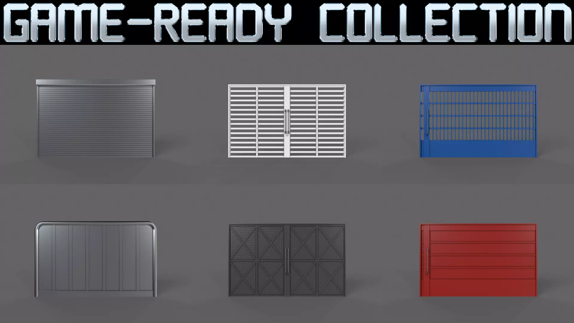 PBR Industrial Gates 3D Model Collection_0