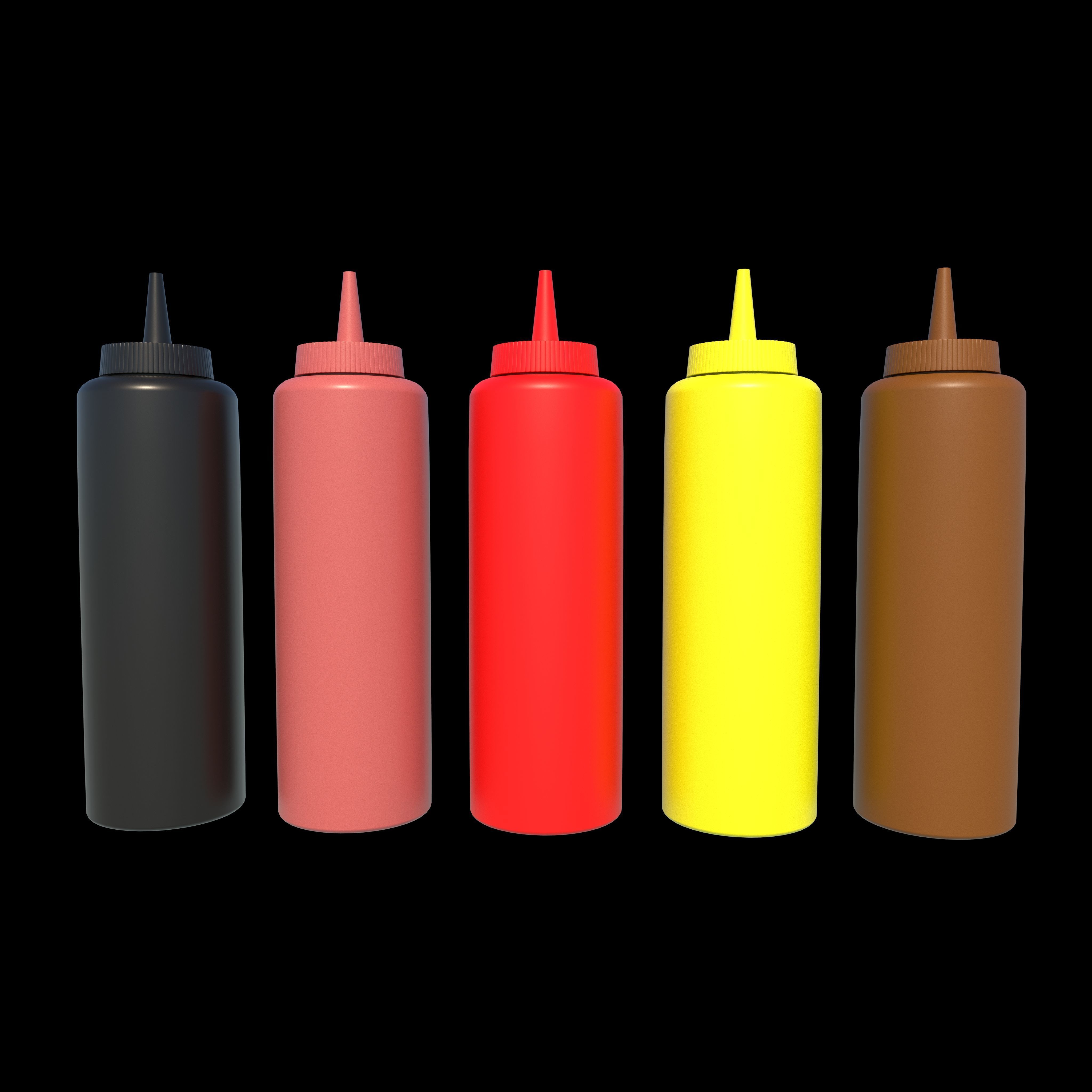 Ketchup and Mustard Bottles  3D model_4