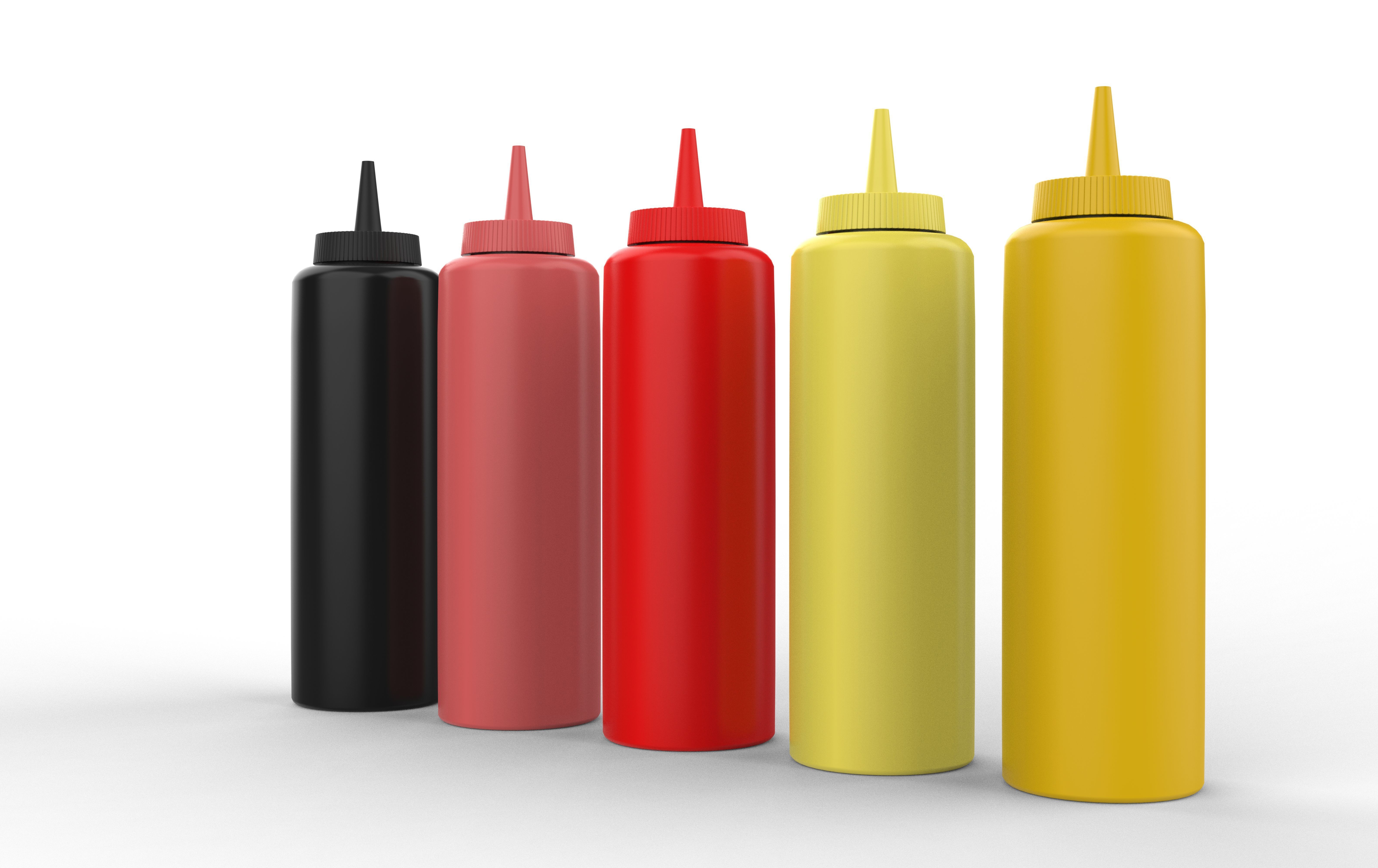Ketchup and Mustard Bottles  3D model_5