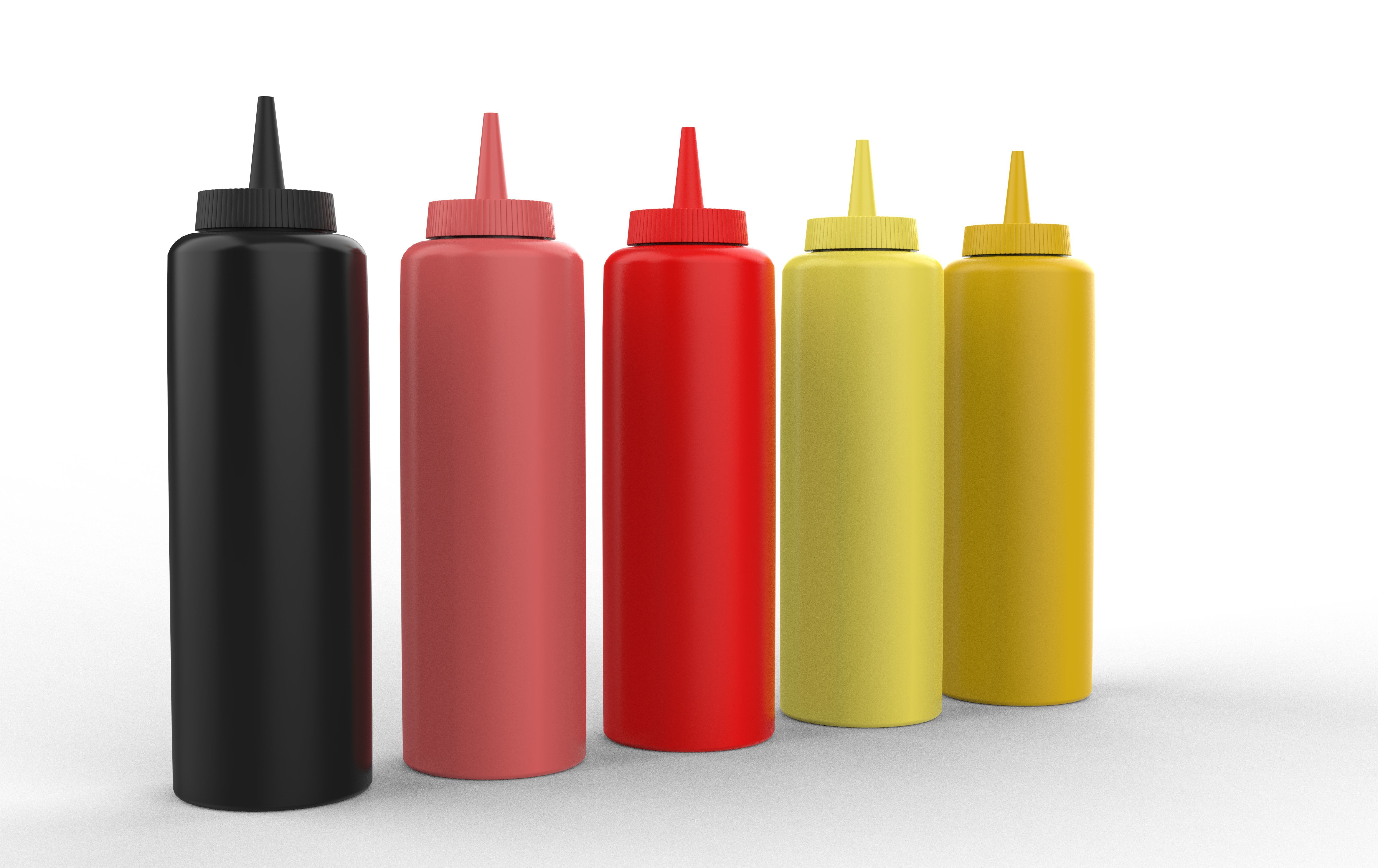 Ketchup and Mustard Bottles  3D model_6