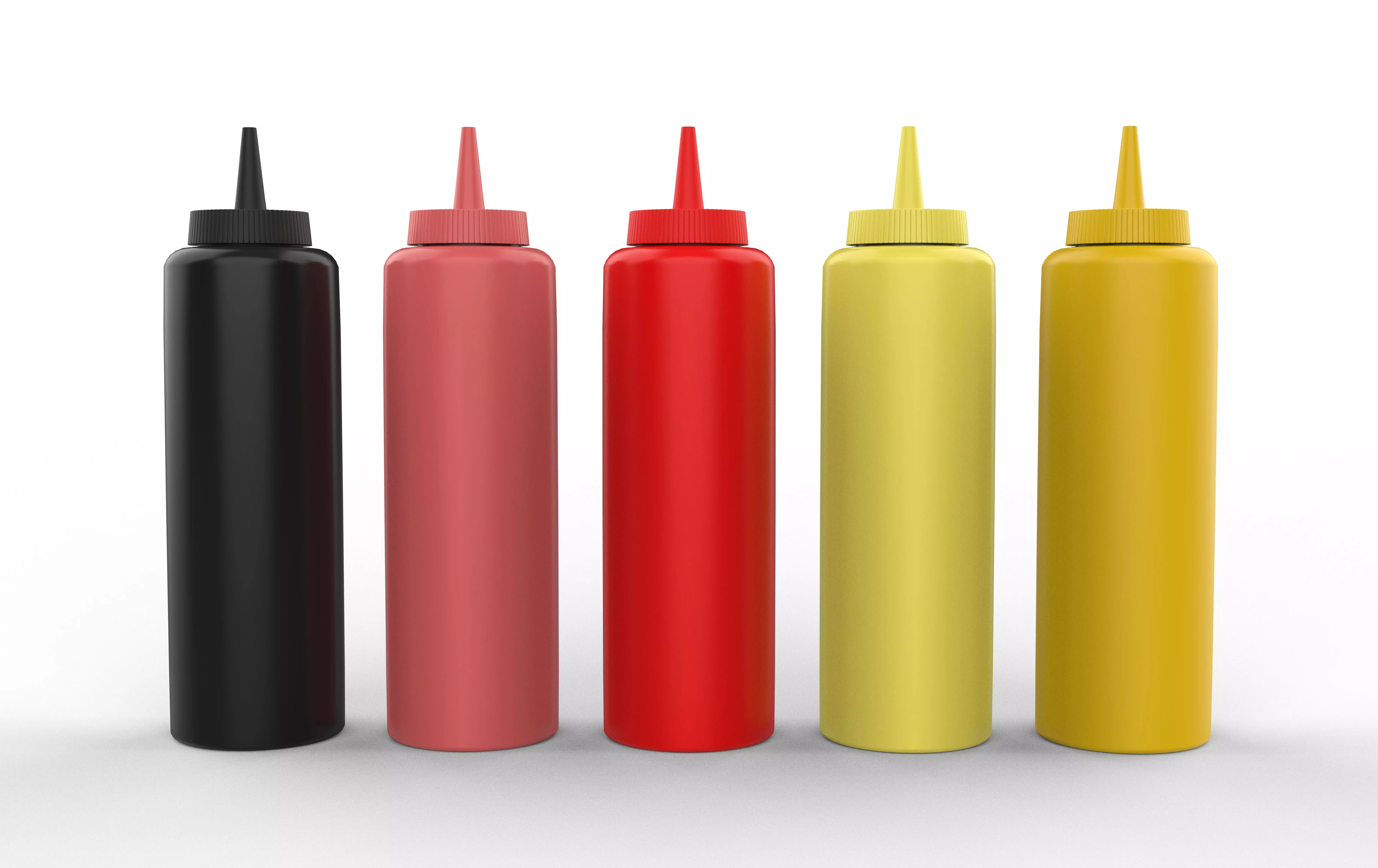 Ketchup and Mustard Bottles  3D model_0