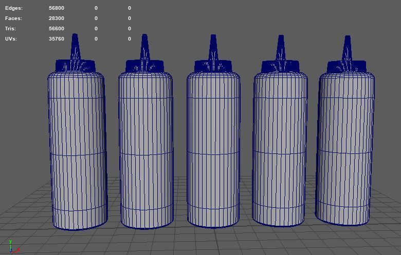 Ketchup and Mustard Bottles  3D model_9