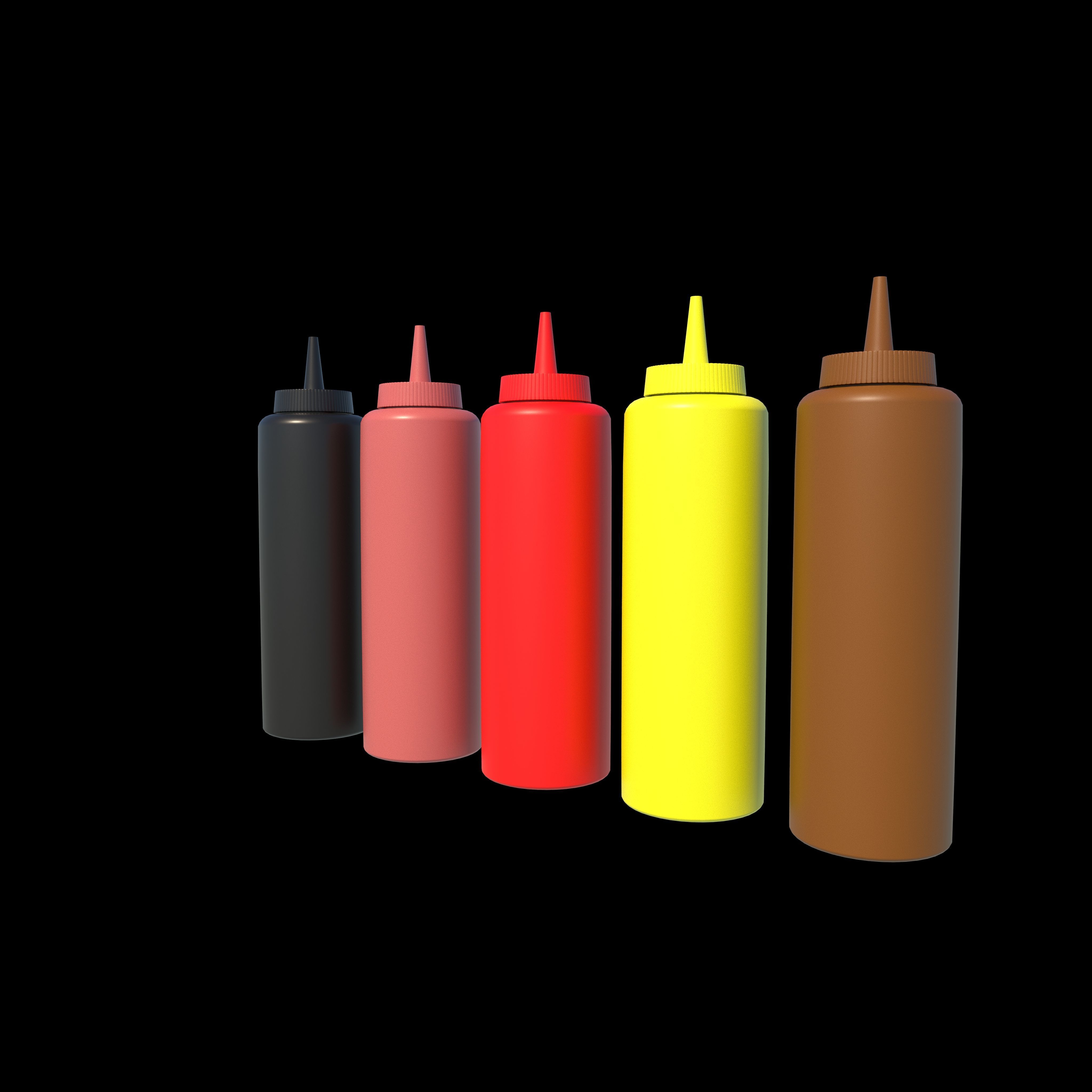 Ketchup and Mustard Bottles  3D model_2