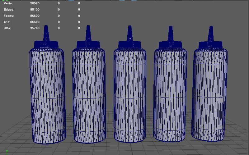 Ketchup and Mustard Bottles  3D model_10
