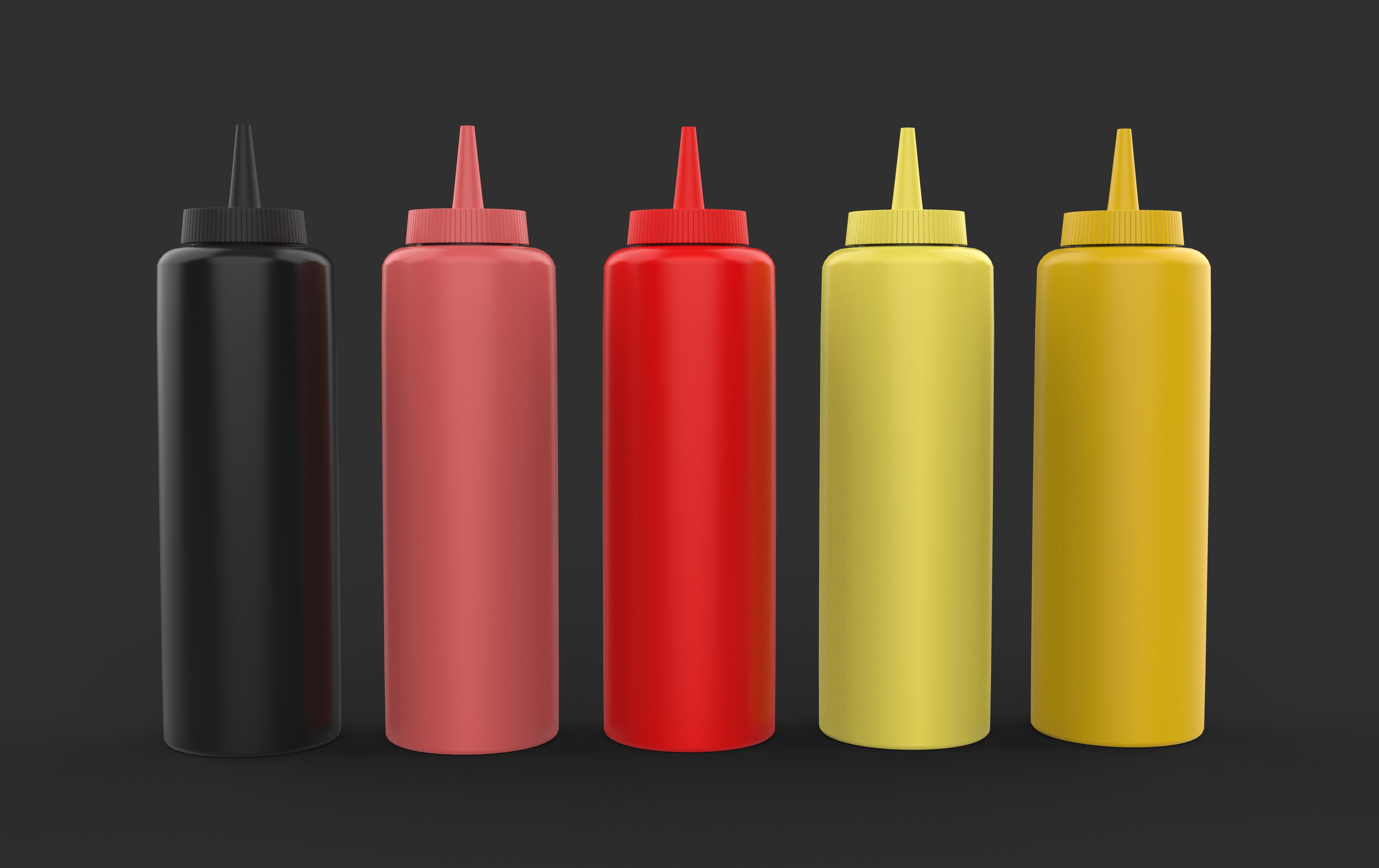 Ketchup and Mustard Bottles  3D model_7