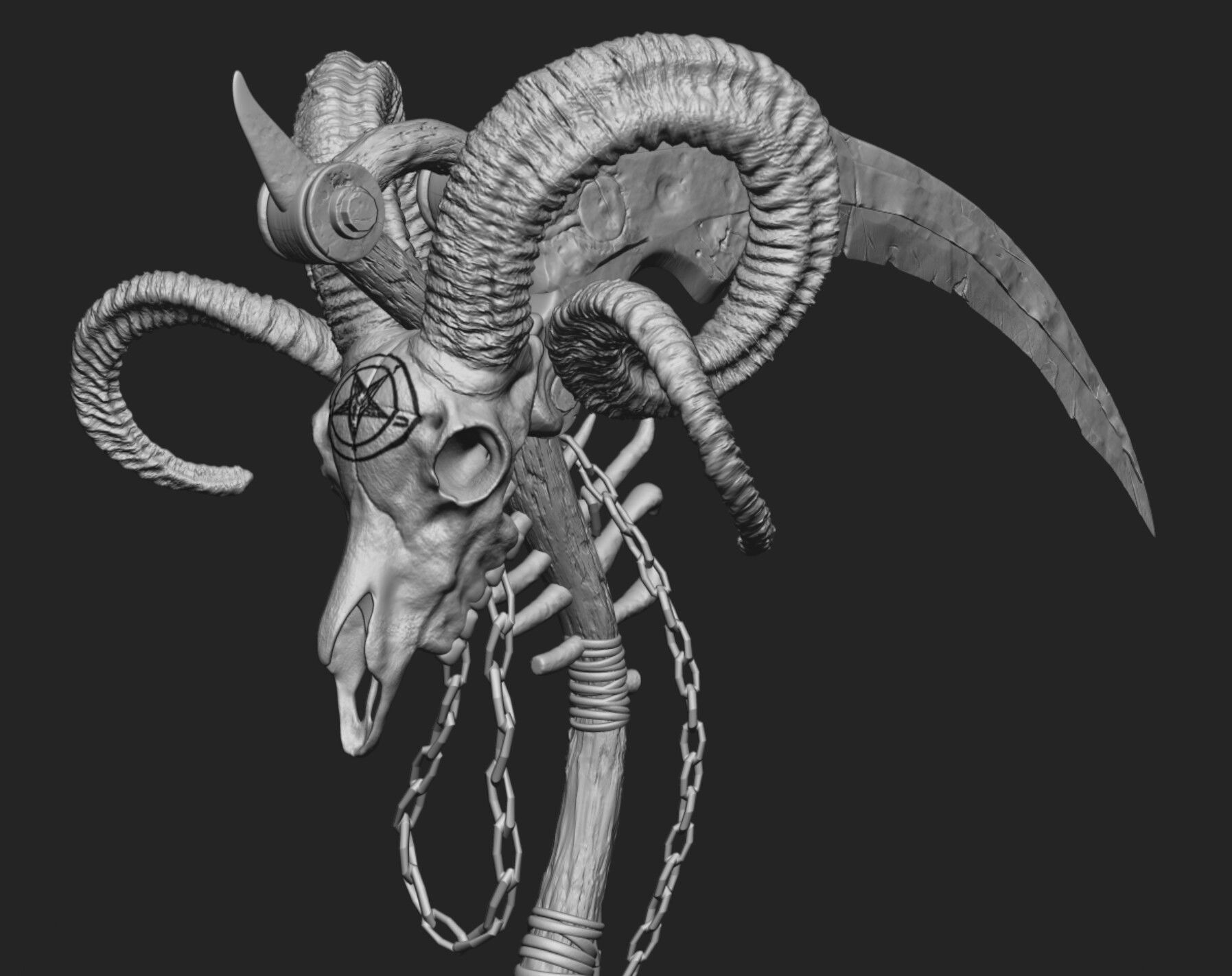 CRANEO CARNERO IMPRESION 3D - RAM SKULL 3D PRINTING 3D print model_3