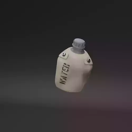 Military Water Canteen Low-poly 3D model