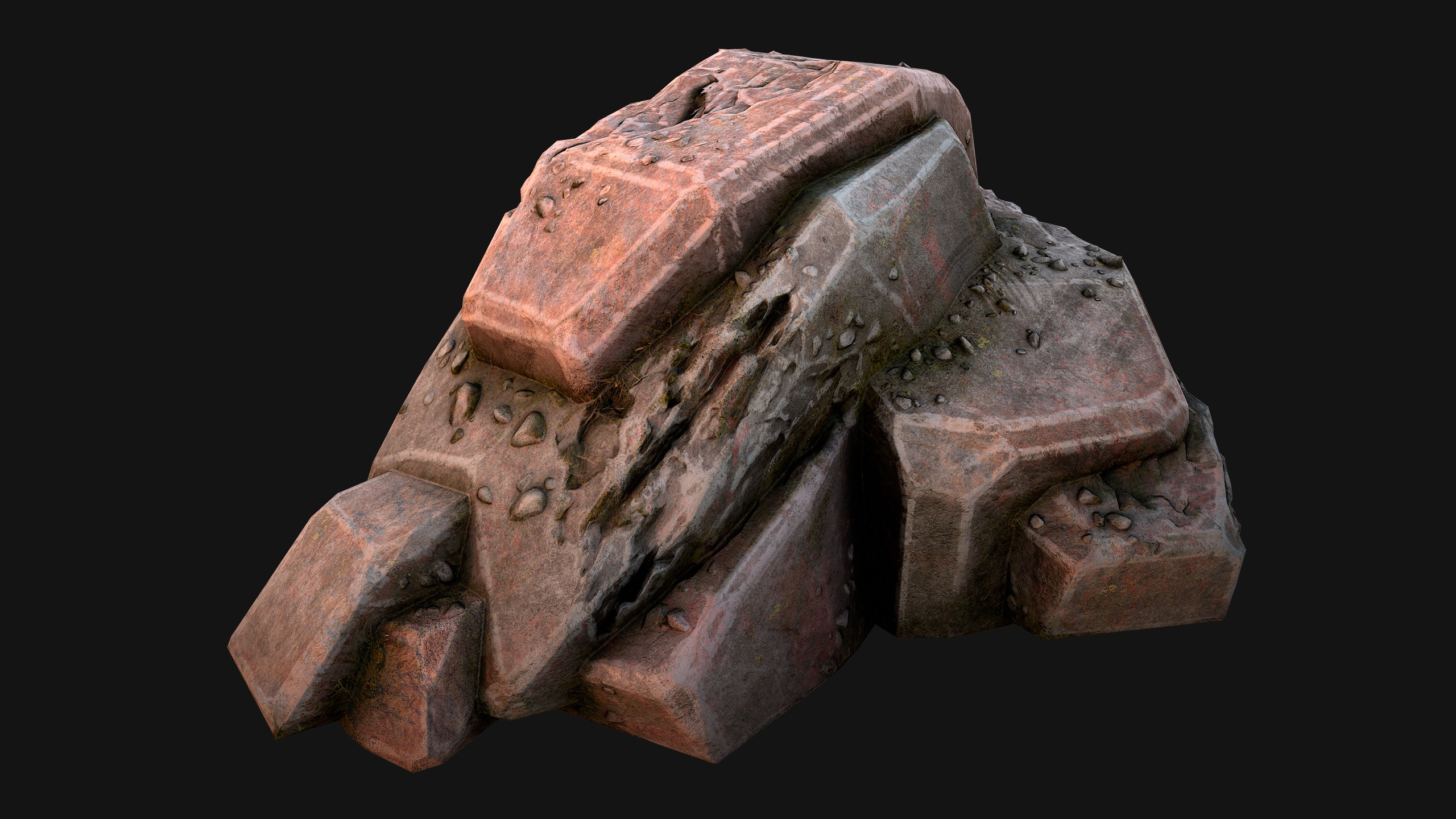 Rocks Stones Pebble Environment for Mine Low-poly 3D model_20