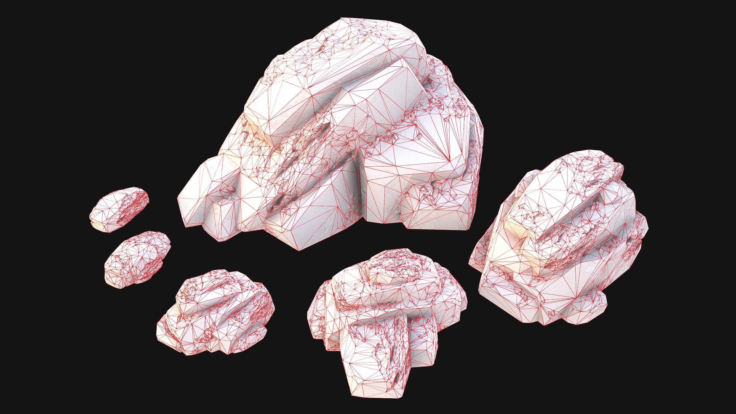 Rocks Stones Pebble Environment for Mine Low-poly 3D model_17