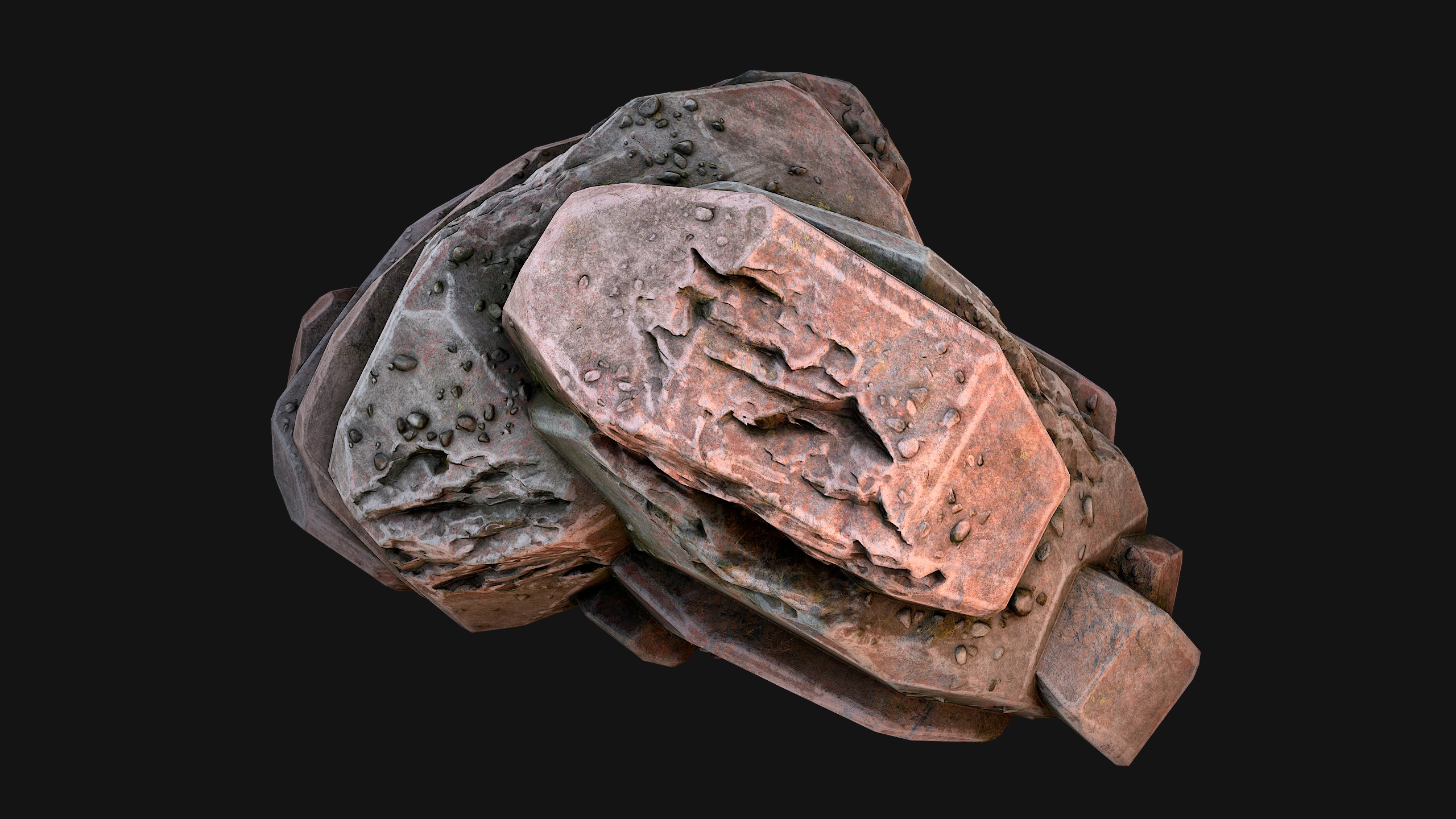 Rocks Stones Pebble Environment for Mine Low-poly 3D model_22