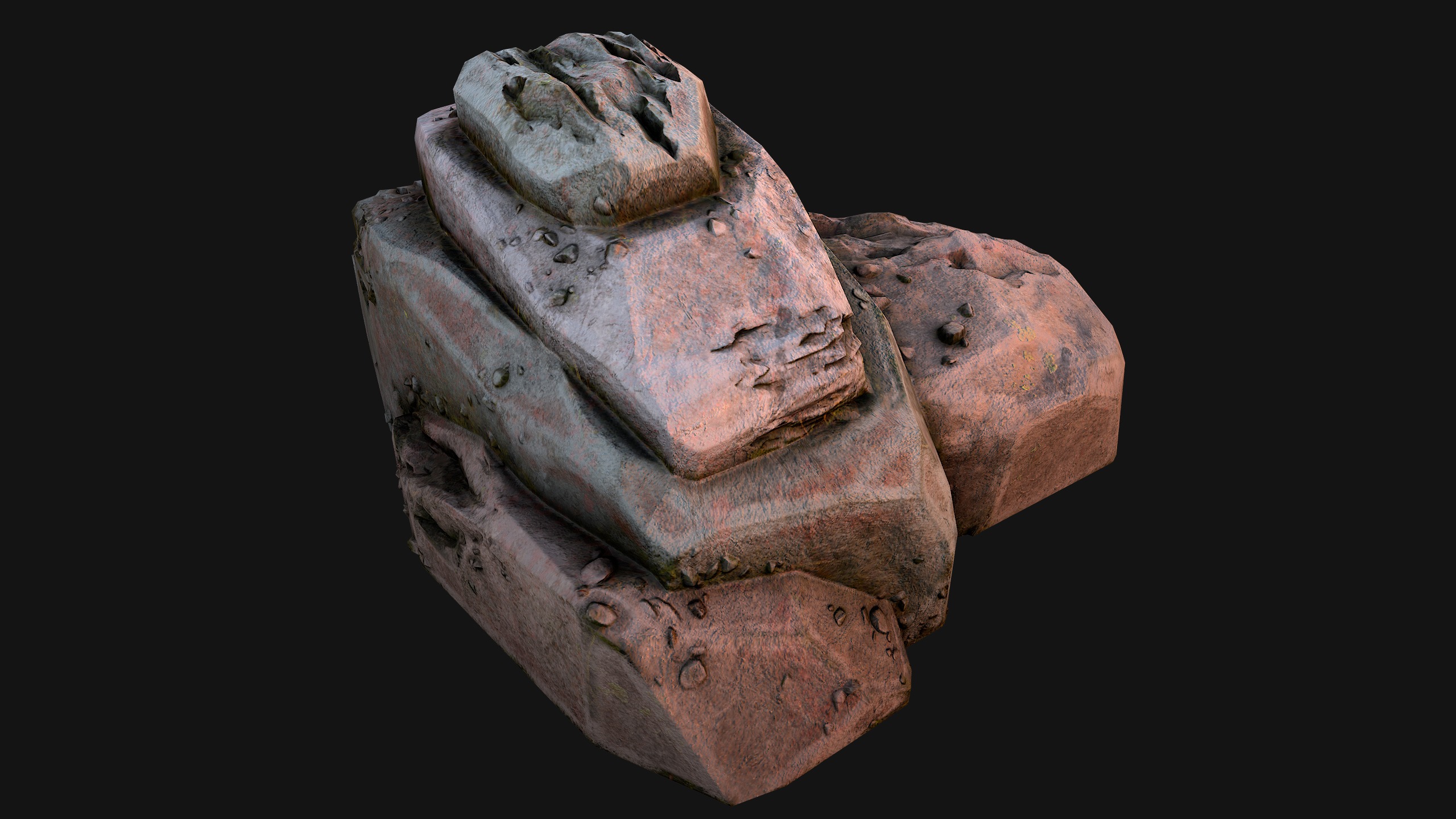 Rocks Stones Pebble Environment for Mine Low-poly 3D model_31