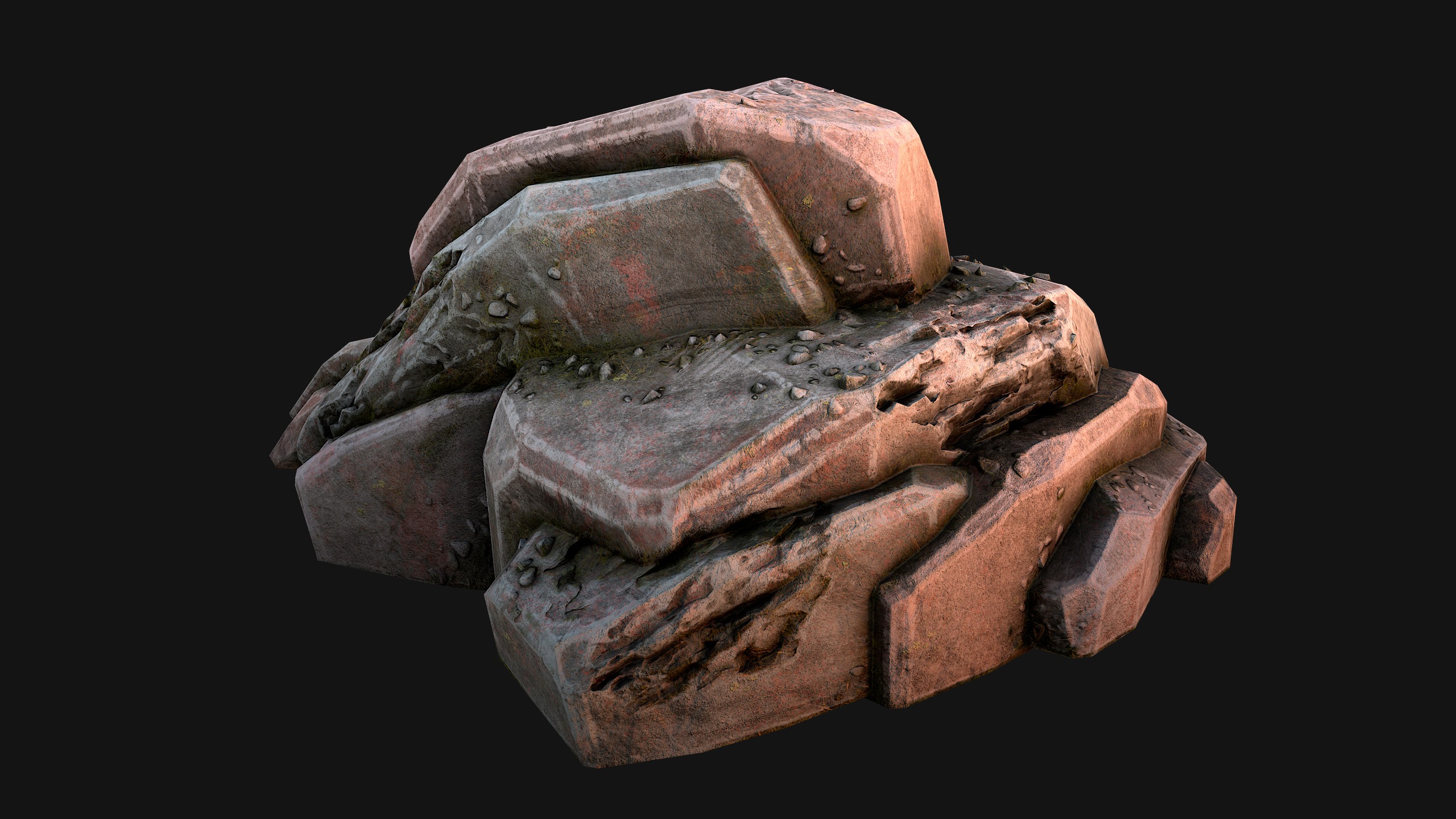Rocks Stones Pebble Environment for Mine Low-poly 3D model_21