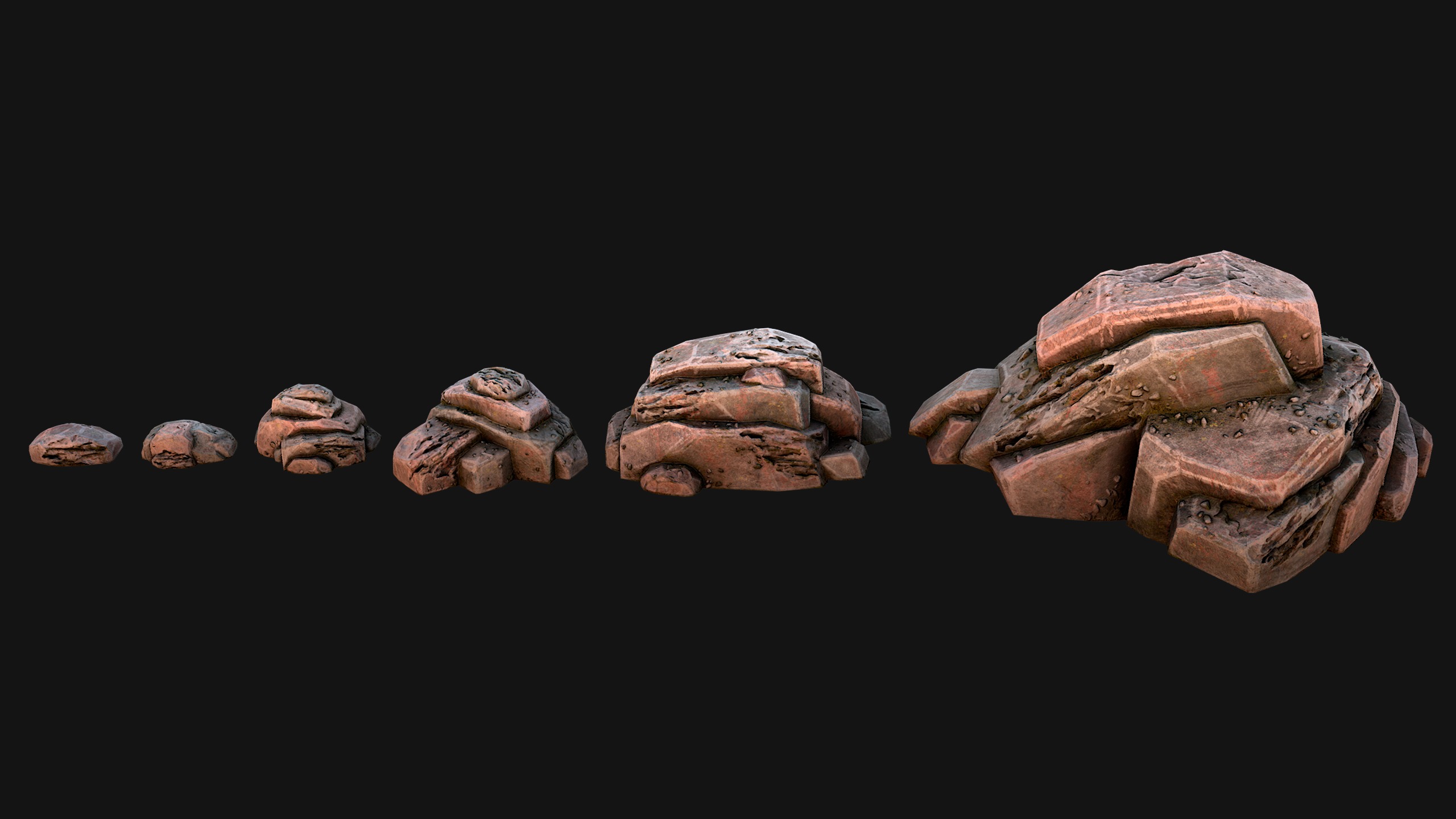 Rocks Stones Pebble Environment for Mine Low-poly 3D model_5