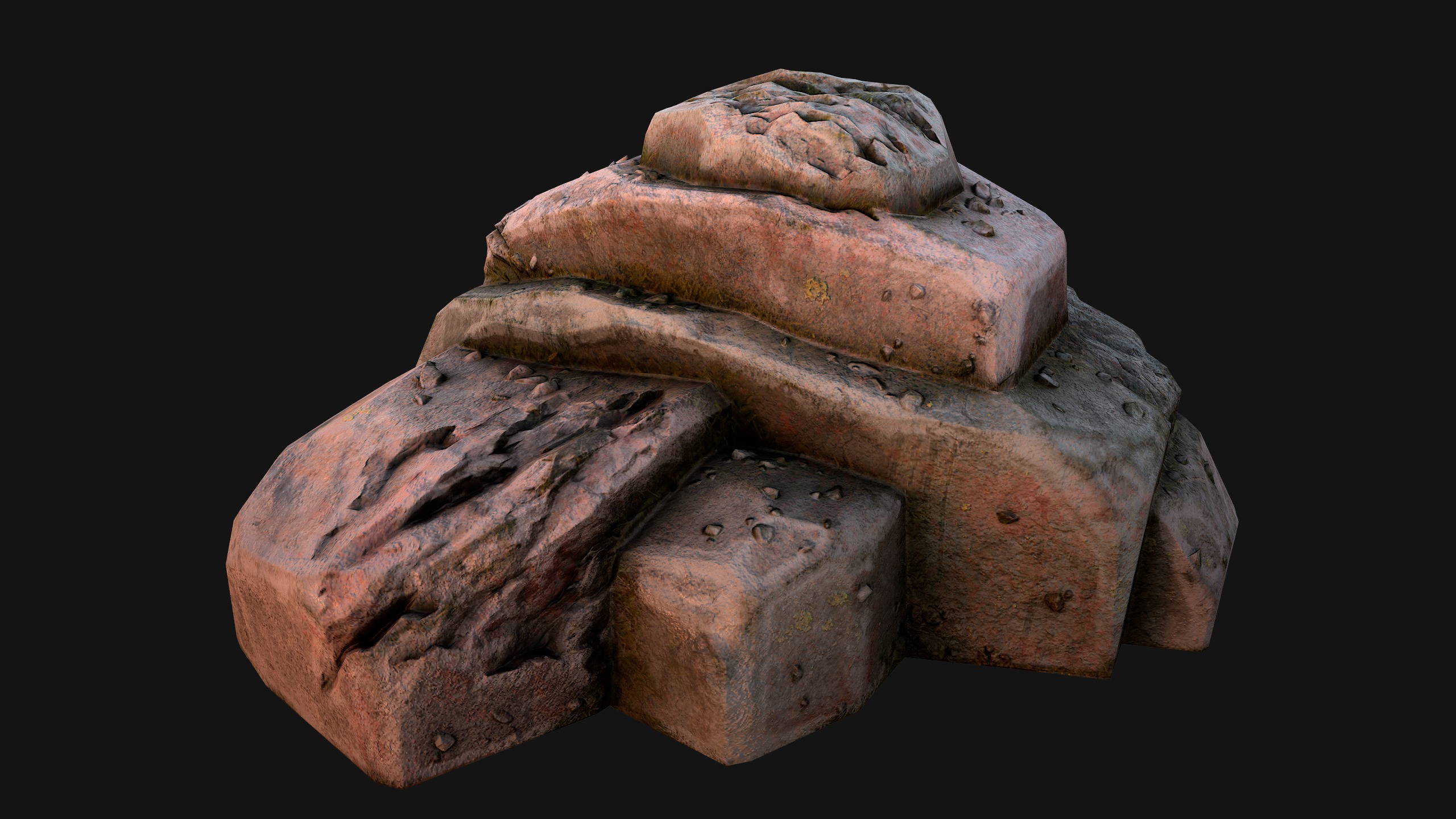 Rocks Stones Pebble Environment for Mine Low-poly 3D model_12