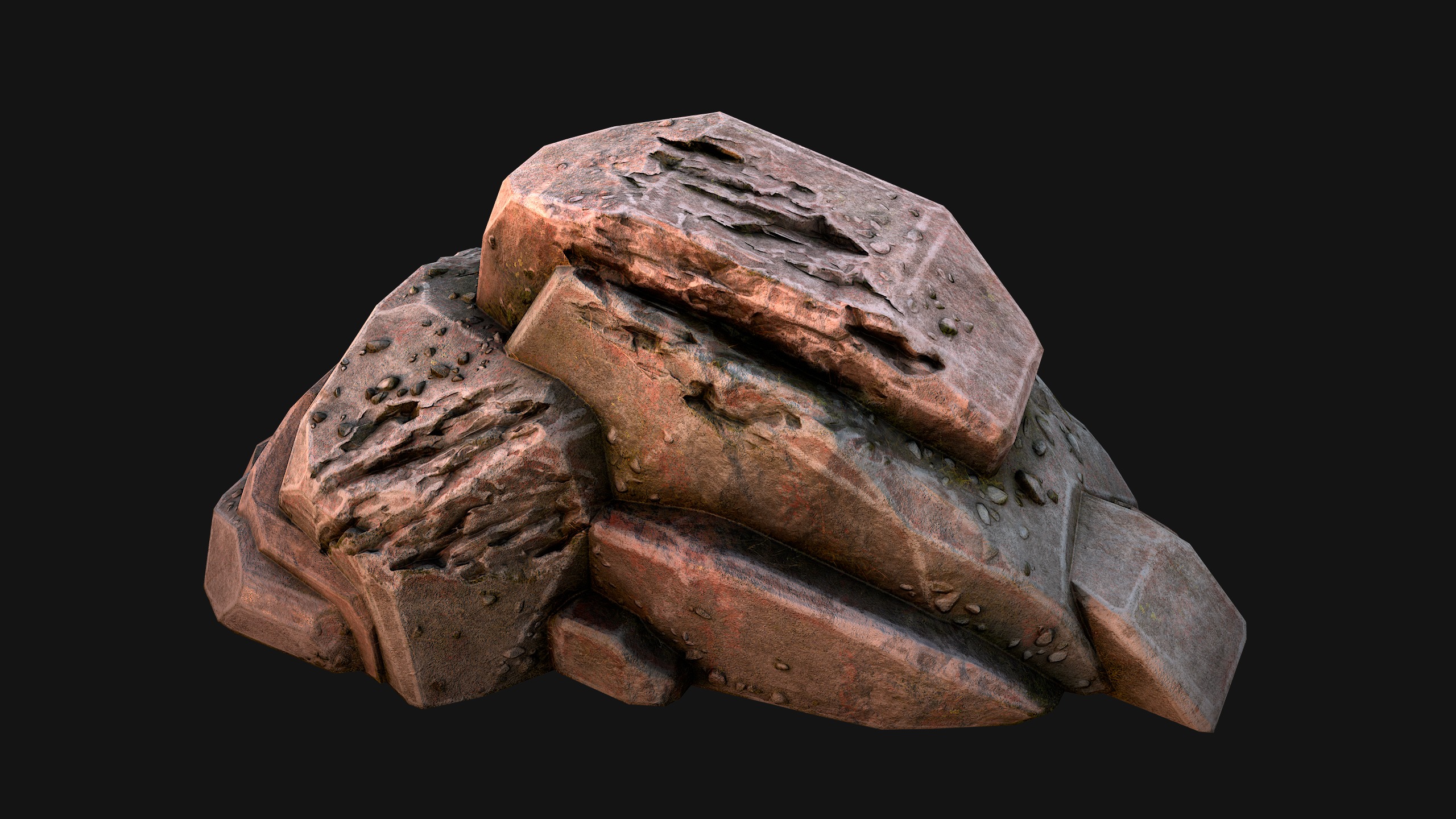 Rocks Stones Pebble Environment for Mine Low-poly 3D model_18