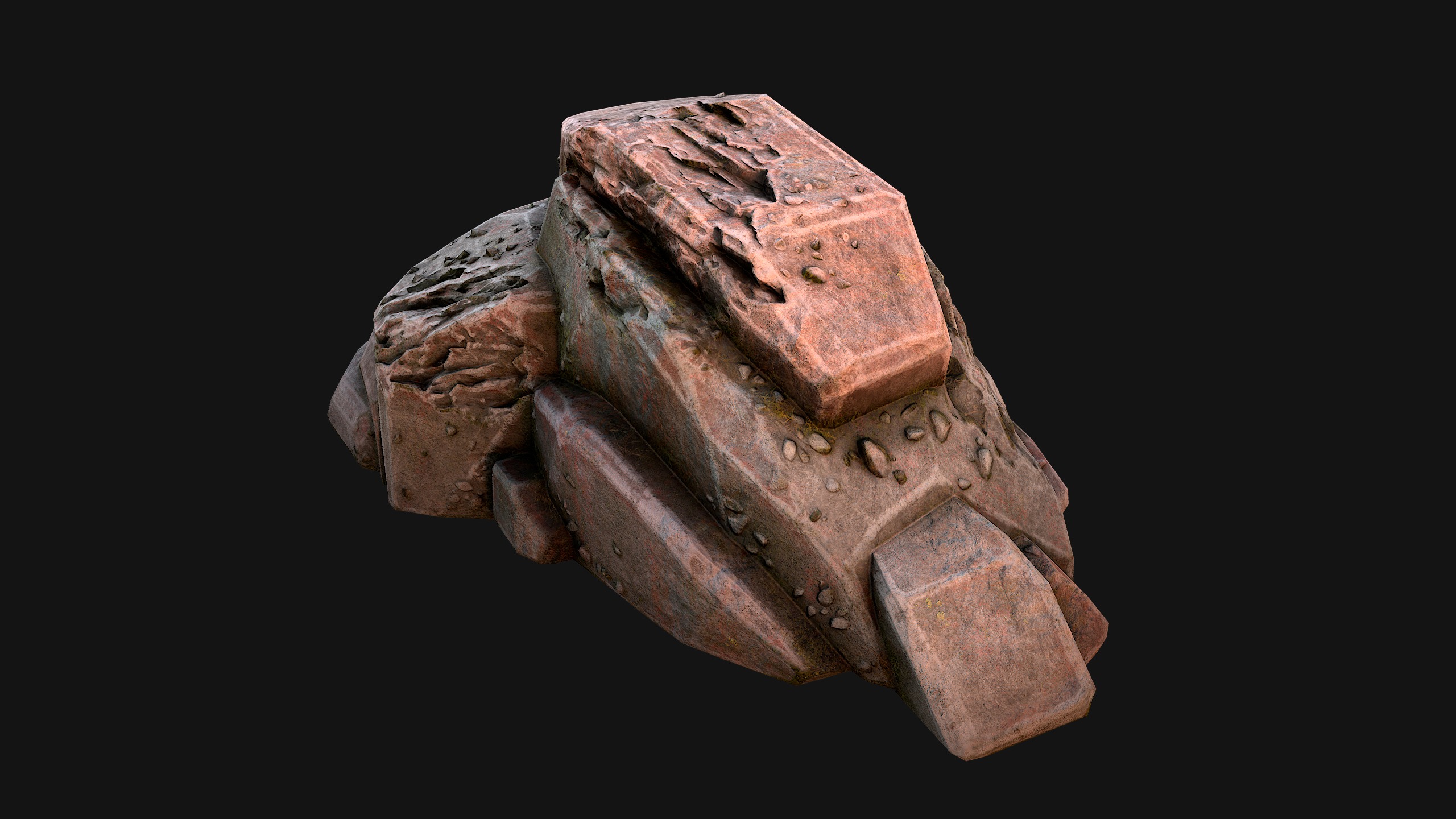 Rocks Stones Pebble Environment for Mine Low-poly 3D model_19