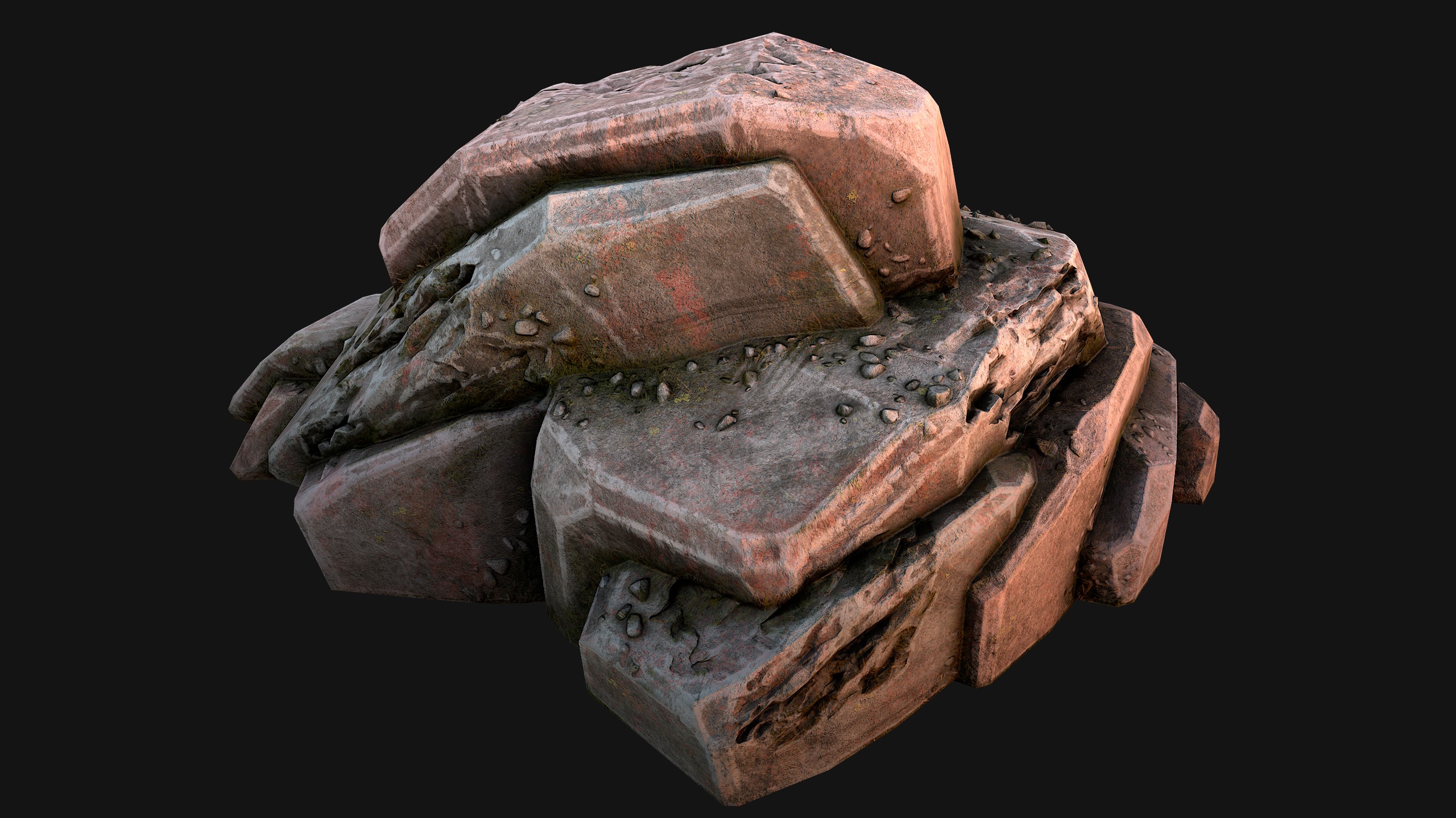 Rocks Stones Pebble Environment for Mine Low-poly 3D model_10