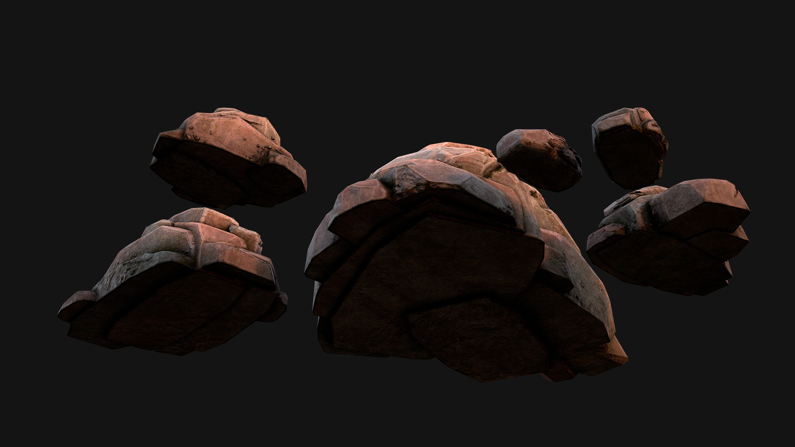 Rocks Stones Pebble Environment for Mine Low-poly 3D model_8